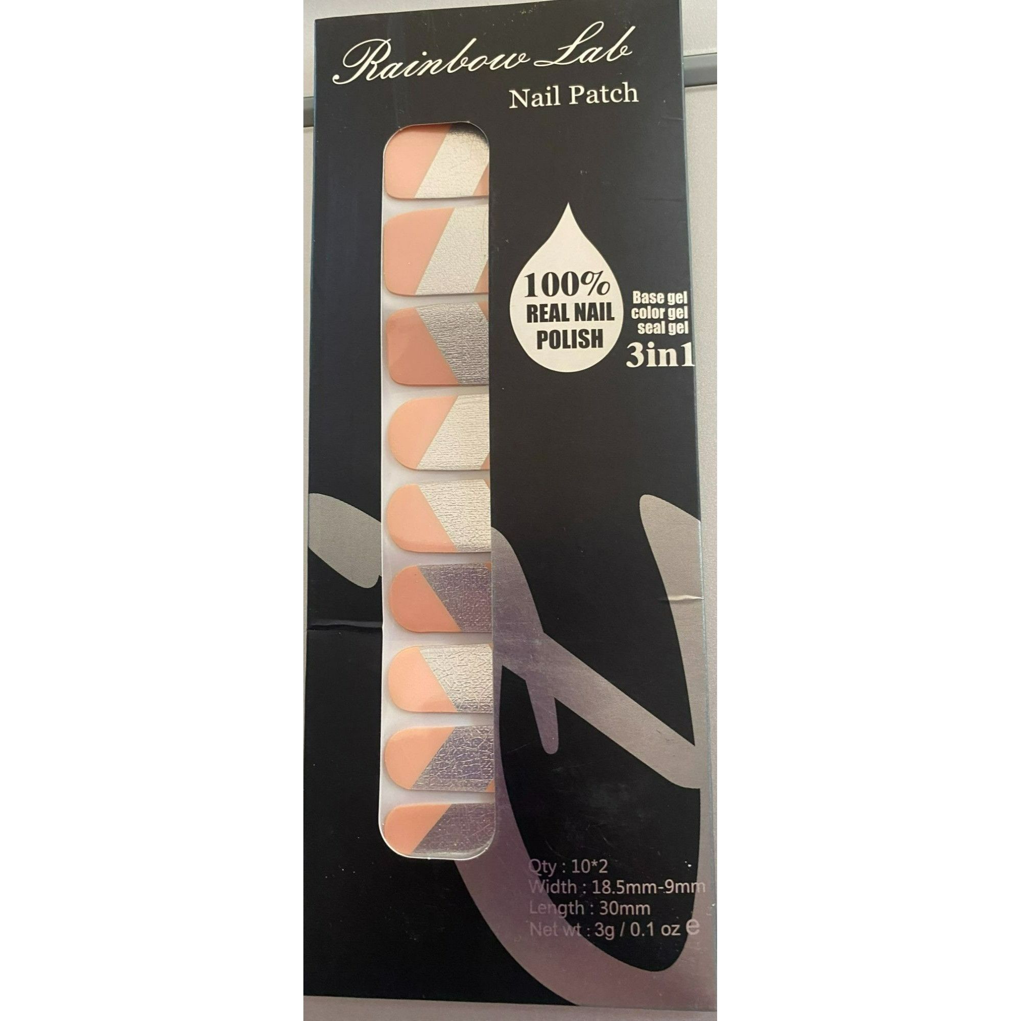 Other Rainbow Lab 3-In-1 Apricot & Silver Color Block Nail Wraps Size ONE SIZE - 1 Thumbnail