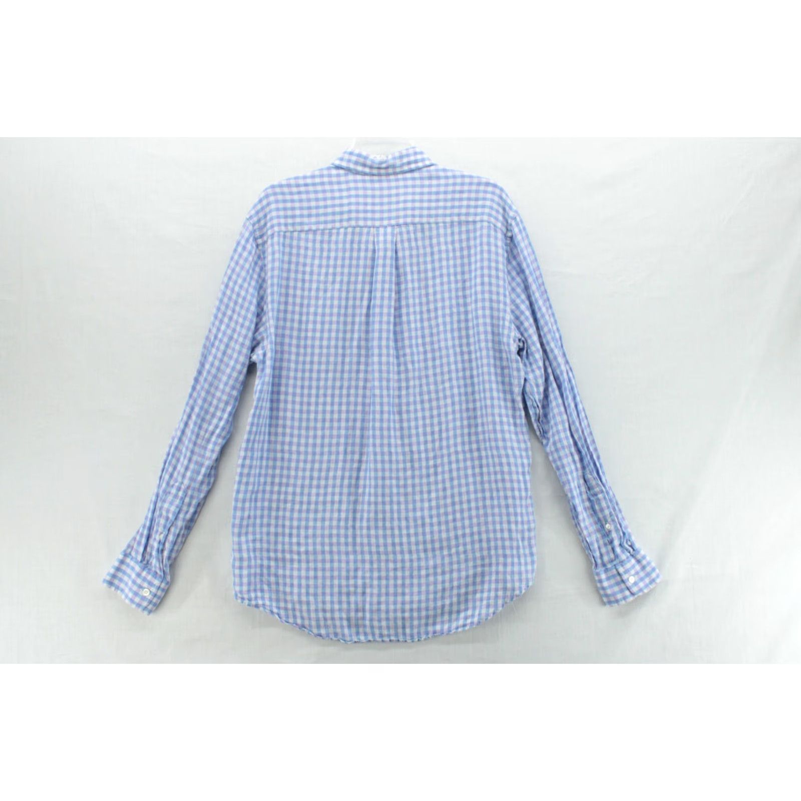 Vineyard Vines VINEYARD VINES Murray 100% Linen Shirt Mens Medium Purple Check Long Sleeve Shirt Size US M / EU 48-50 / 2 - 4 Thumbnail