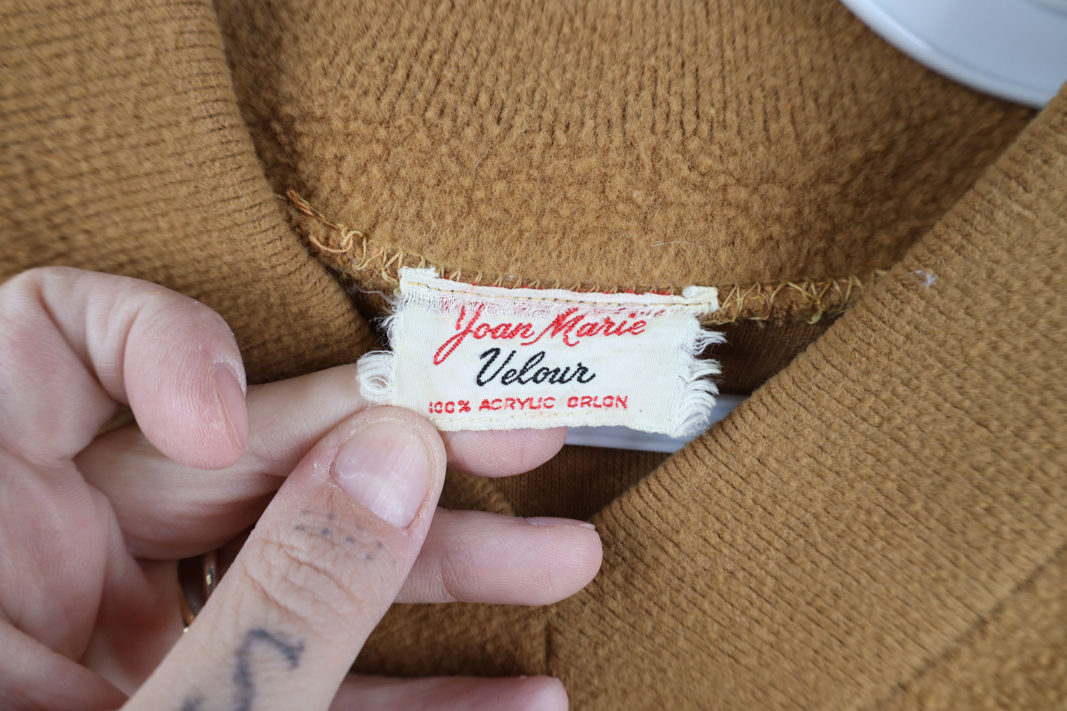 Vintage Vintage 60s Streetwear Velour Fleece V-Neck Sweatshirt Brown Size S / US 4 / IT 40 - 7 Thumbnail