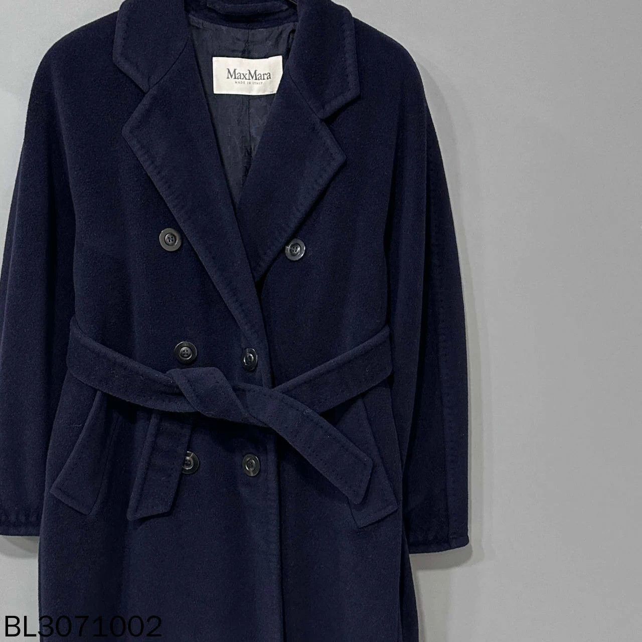 Max Mara MaxMara Navy Blue Long Wool Coat EU36 Size XS / US 0-2 / IT 36-38 - 2 Thumbnail