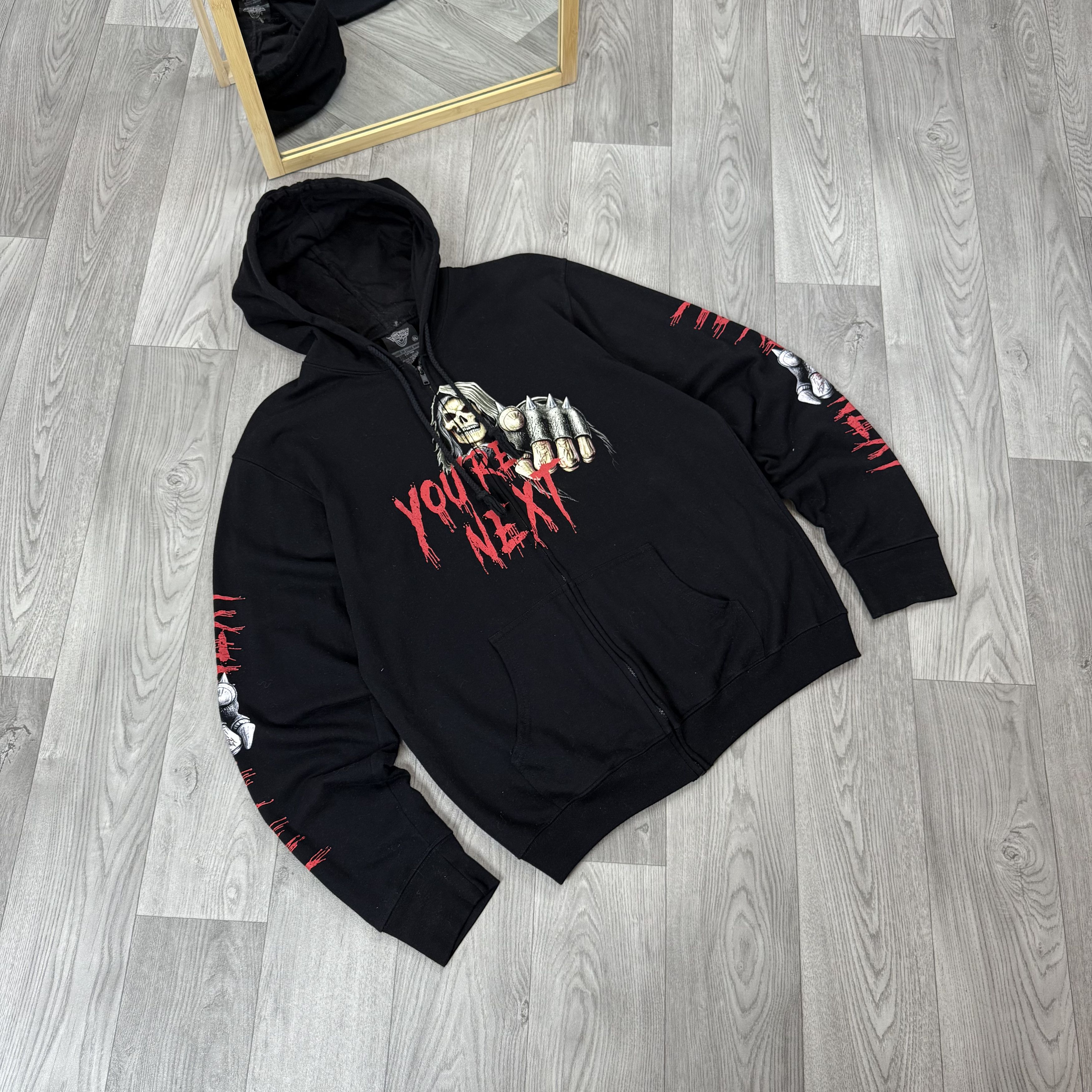 Vintage Vintage Rock Metal Reaper Graphic Zip Hoodie Hooded Sweat Size US XL / EU 56 / 4 - 4 Thumbnail