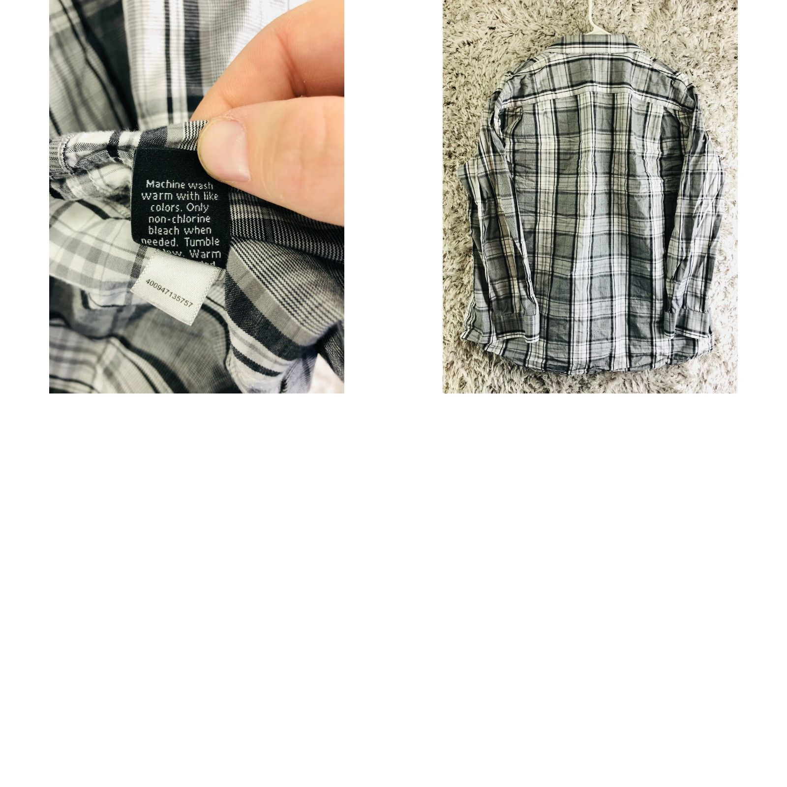 Apt. 9 Apt.9 Mens XXL Gray Plaid Long Sleeve Spread Collar Shirt Size US XXL / EU 58 / 5 - 8 Thumbnail
