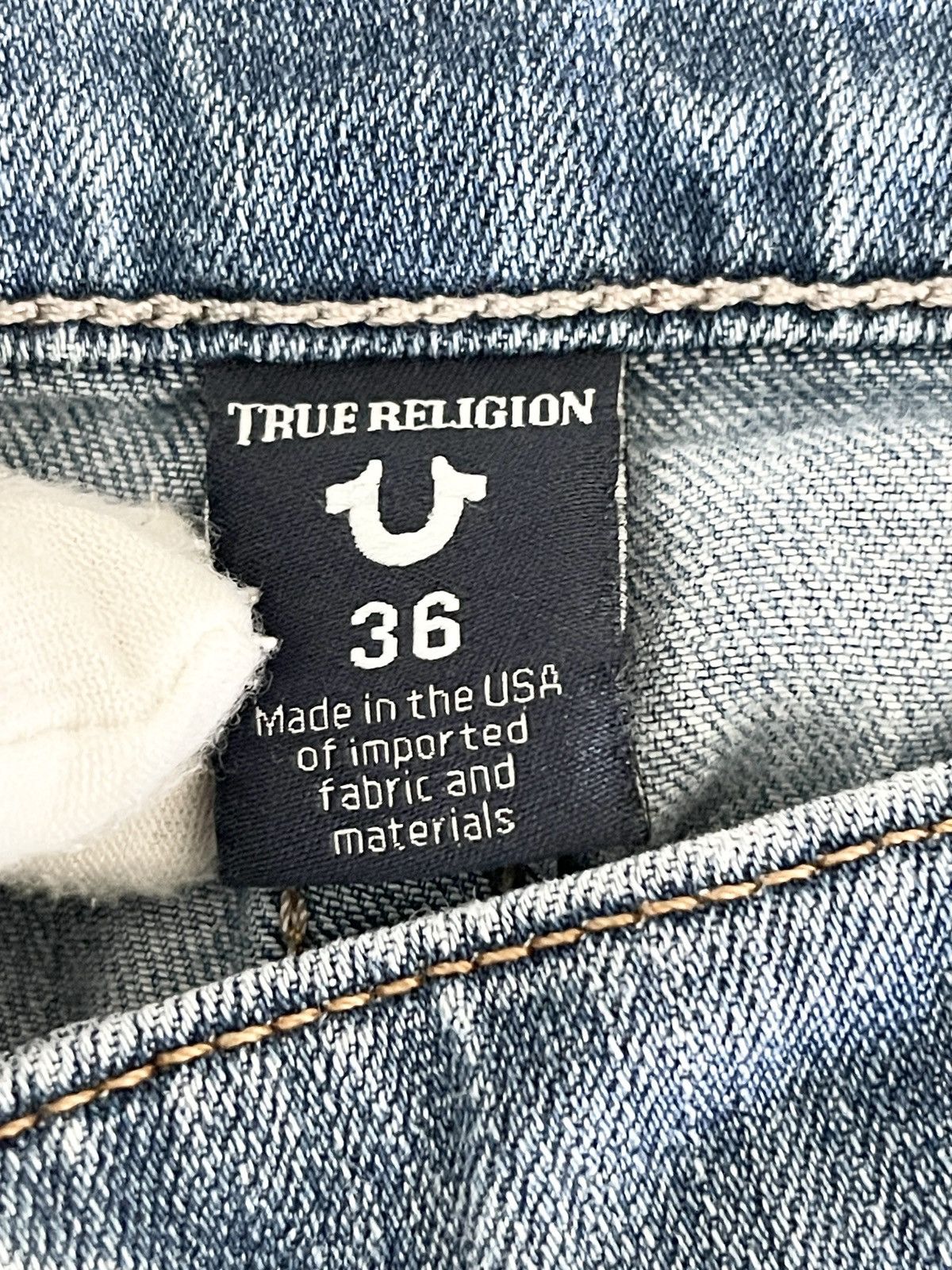 Other STEAL! VTG 2000s True Religion Knee Wash Distressed Jeans Size US 36 / EU 52 - 12 Thumbnail