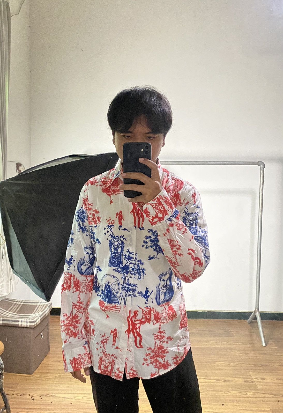 John Galliano Vintage John Galliano Light Cotton Printed Shirt Size US M / EU 48-50 / 2 - 9 Thumbnail