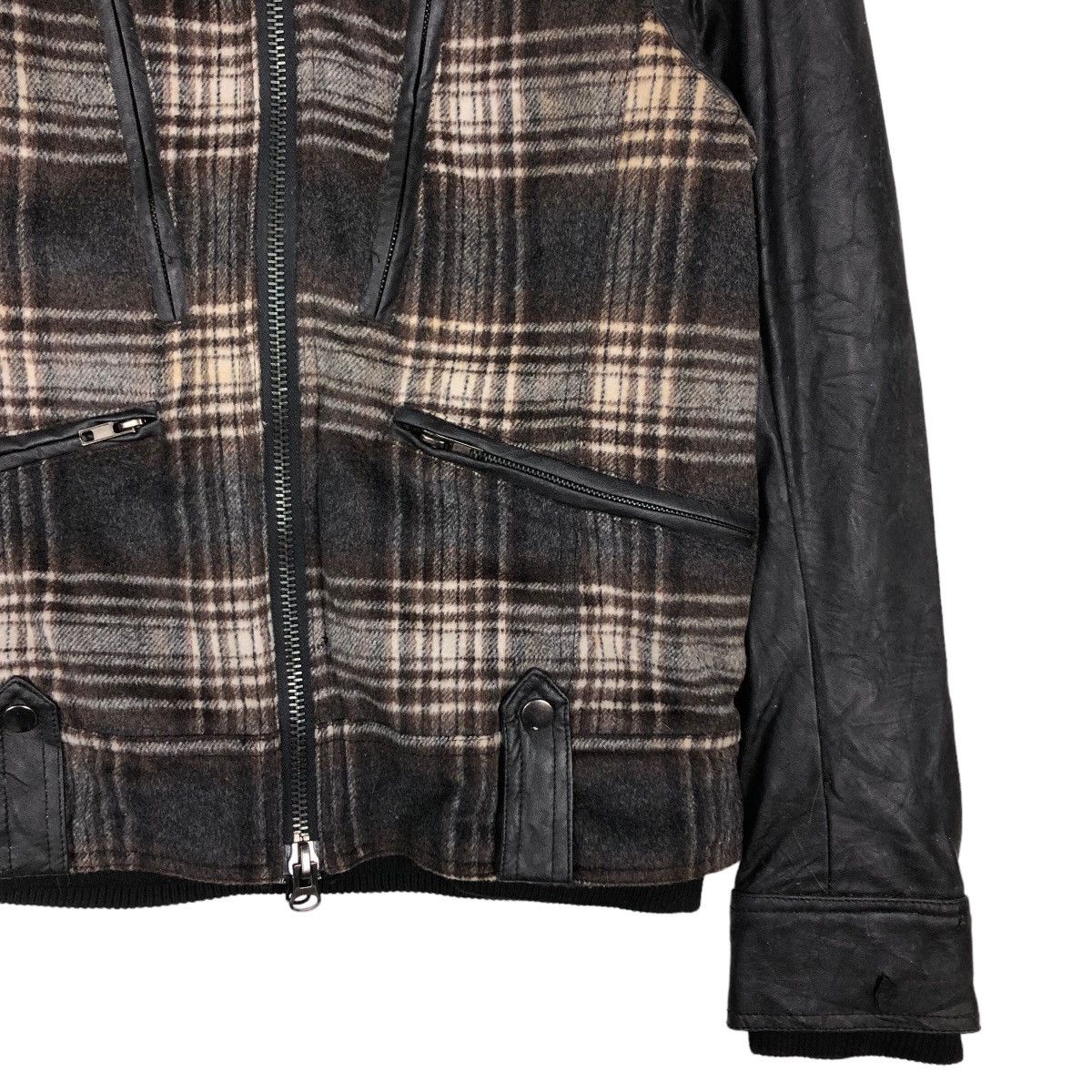Japanese Brand 🔥Vintage Biker Jacket Leather Handling BreathMint Tartan Size US M / EU 48-50 / 2 - 5 Thumbnail
