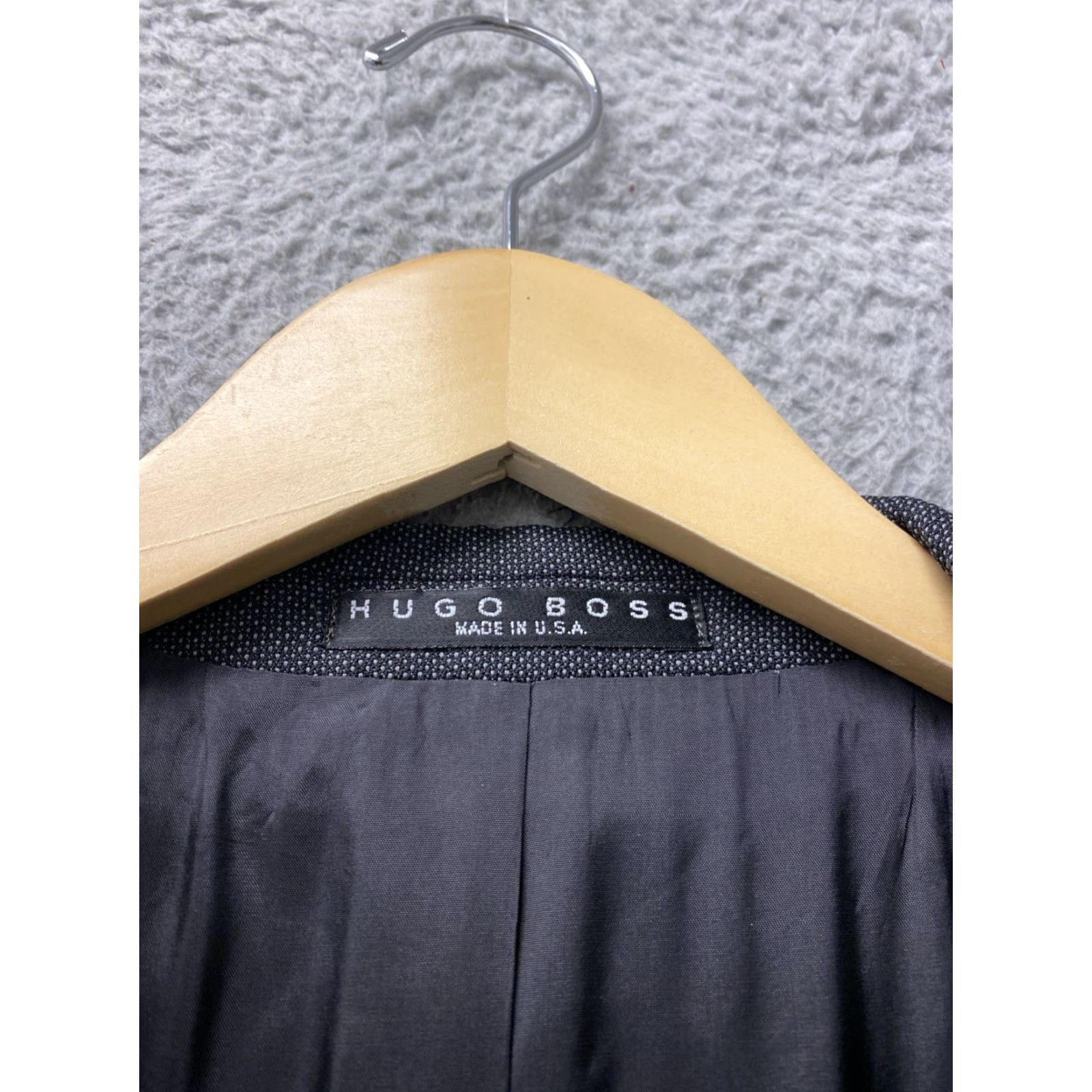Hugo Boss VINTAGE HUGO BOSS Men’s Blazer Solid Gray 3-Button 42L Formal Casual Size 42R - 2 Thumbnail