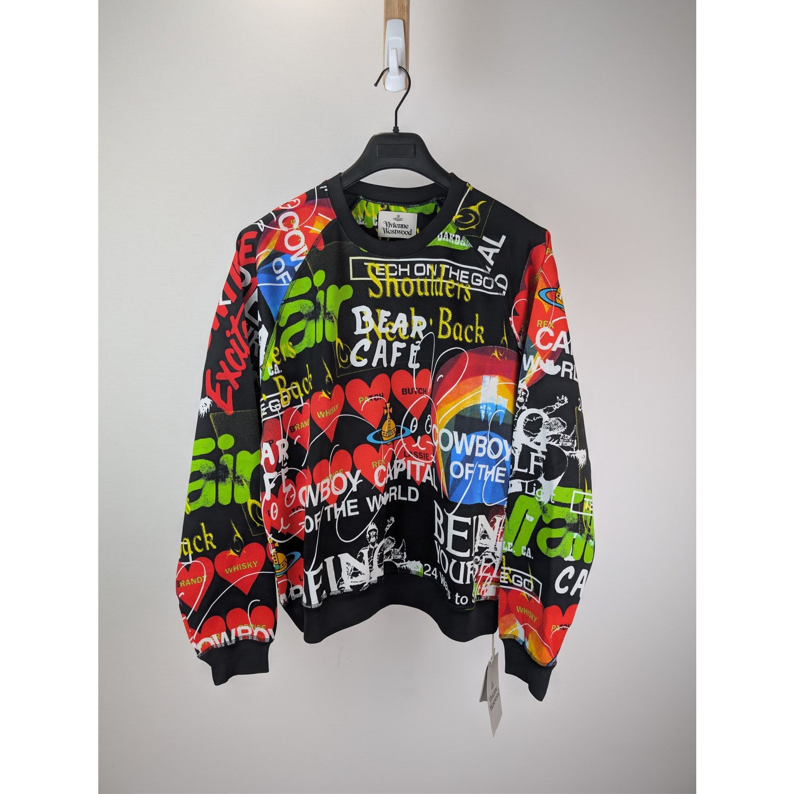 Vivienne Westwood o1rshd1 Organic Cotton Crewneck Graffiti Print Sweater Size US M / EU 48-50 / 2 - 8 Thumbnail