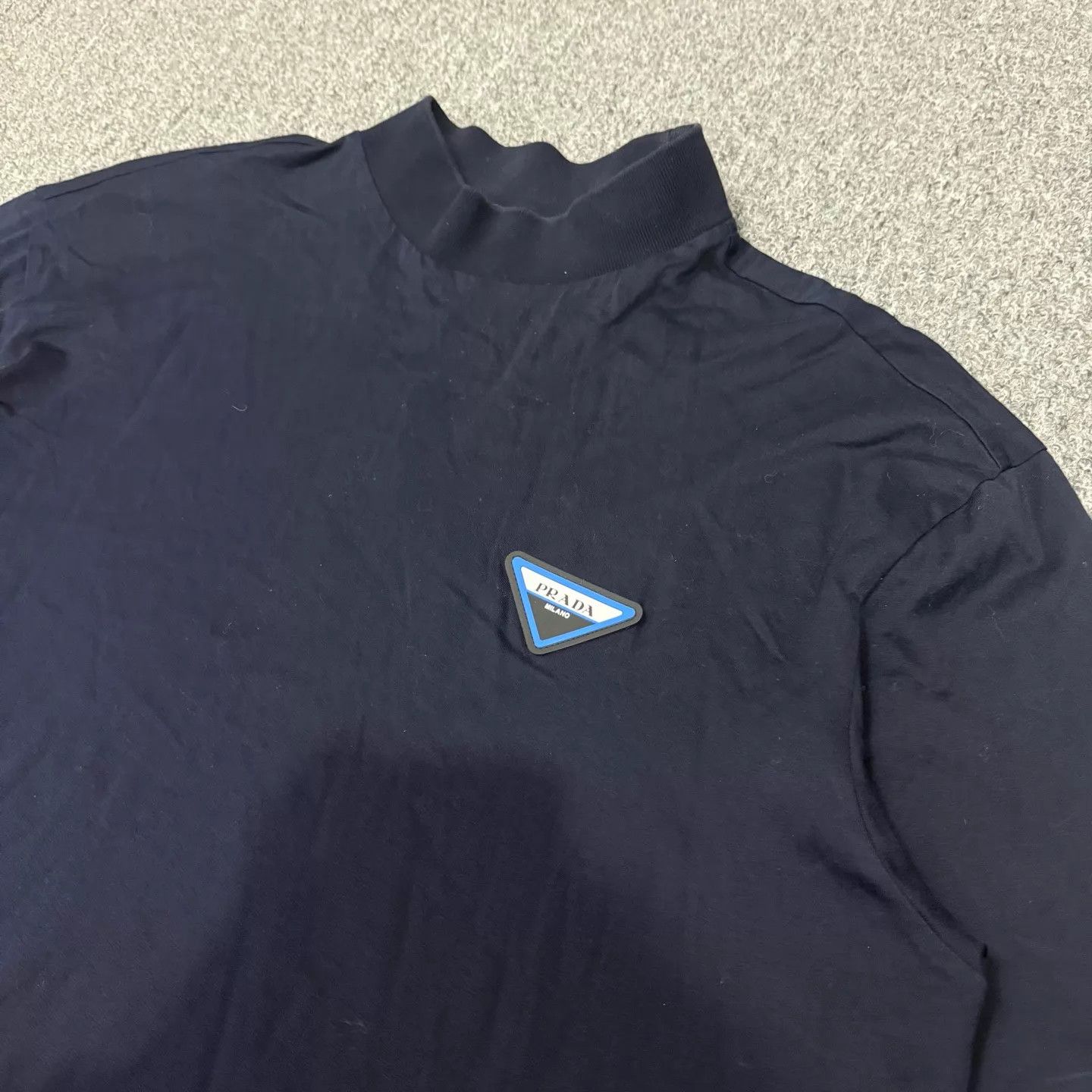 Prada Prada Navy Triangle Logo Long Sleeve L New Size L / US 10 / IT 46 - 3 Thumbnail