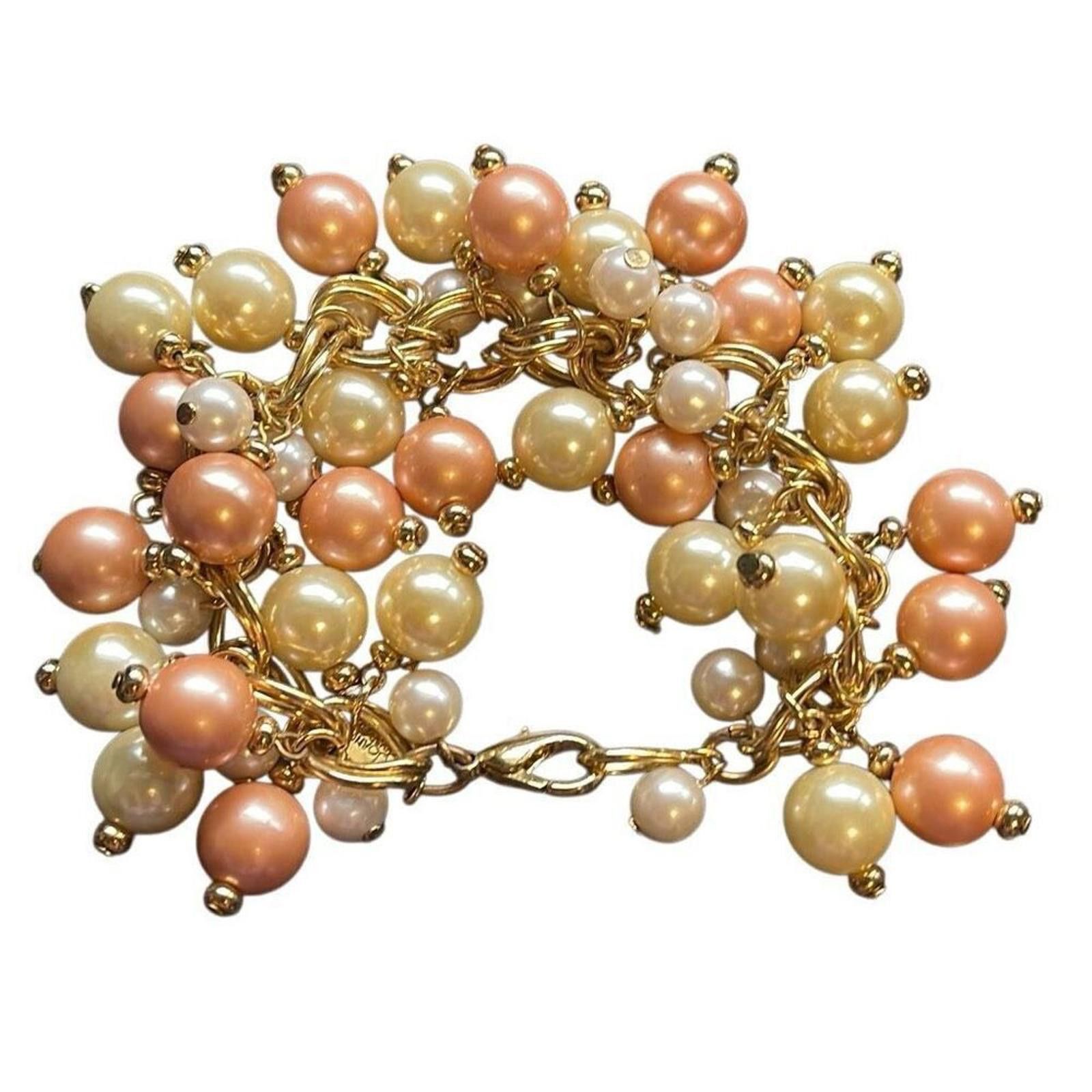 Designer Joan Rivers signed bracelet peach and ivory Size ONE SIZE - 3 Thumbnail