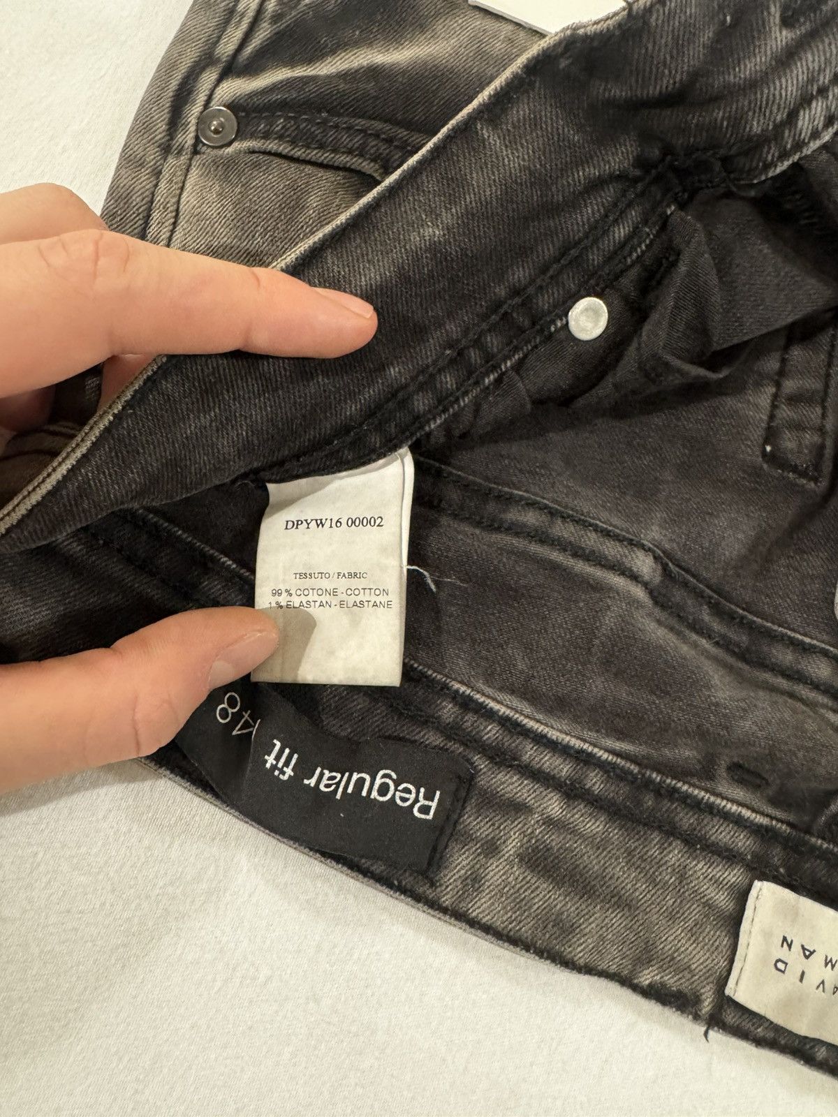 DAVID NAMAN David Naman Washed Black Denim Jeans – Regular Fit – W32 Size US 32 / EU 48 - 3 Thumbnail