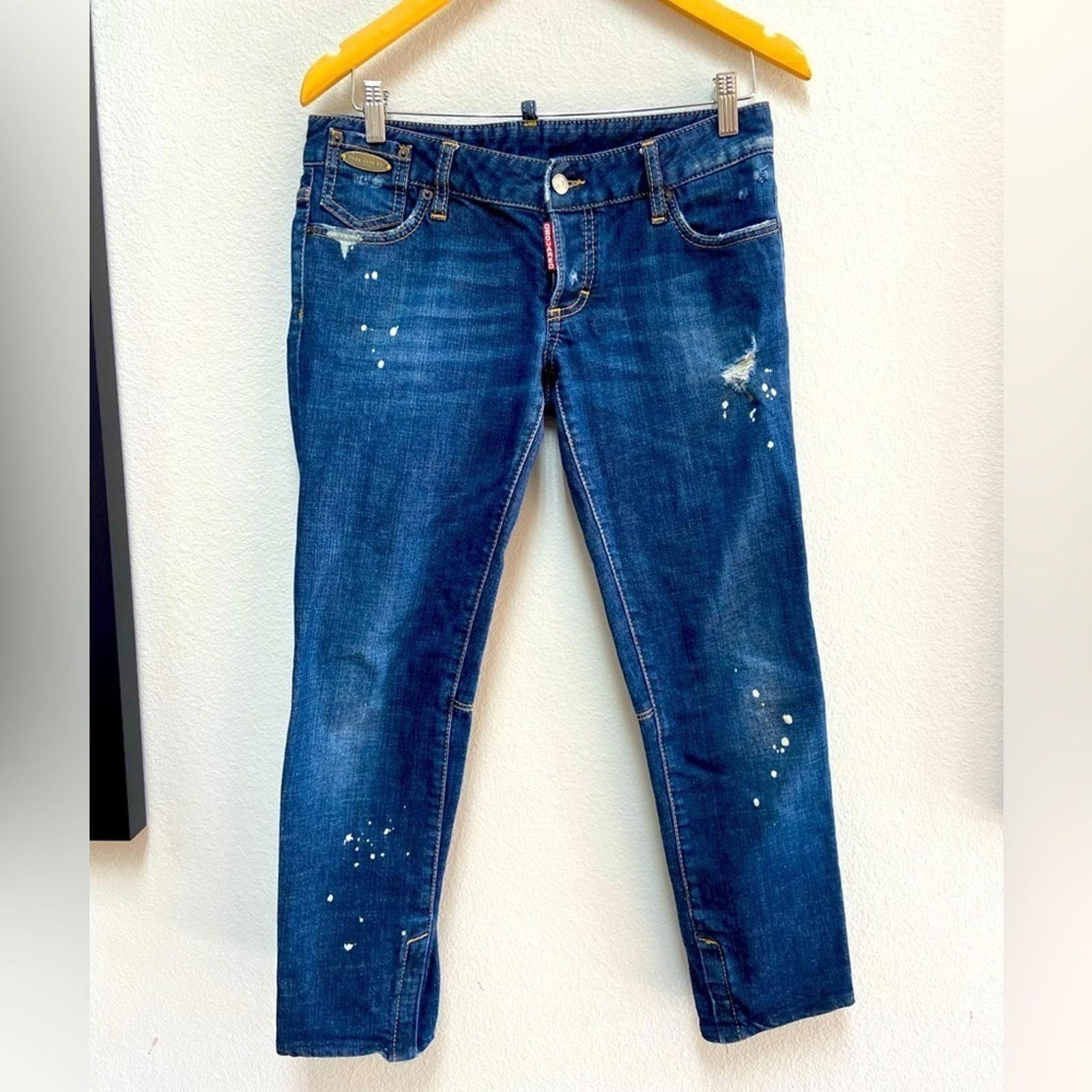 Dsquared2 DSQUARED² Low Rise Button Fly Distressed Straight Leg Jeans Size 30" / US 8 / IT 44 - 4 Thumbnail