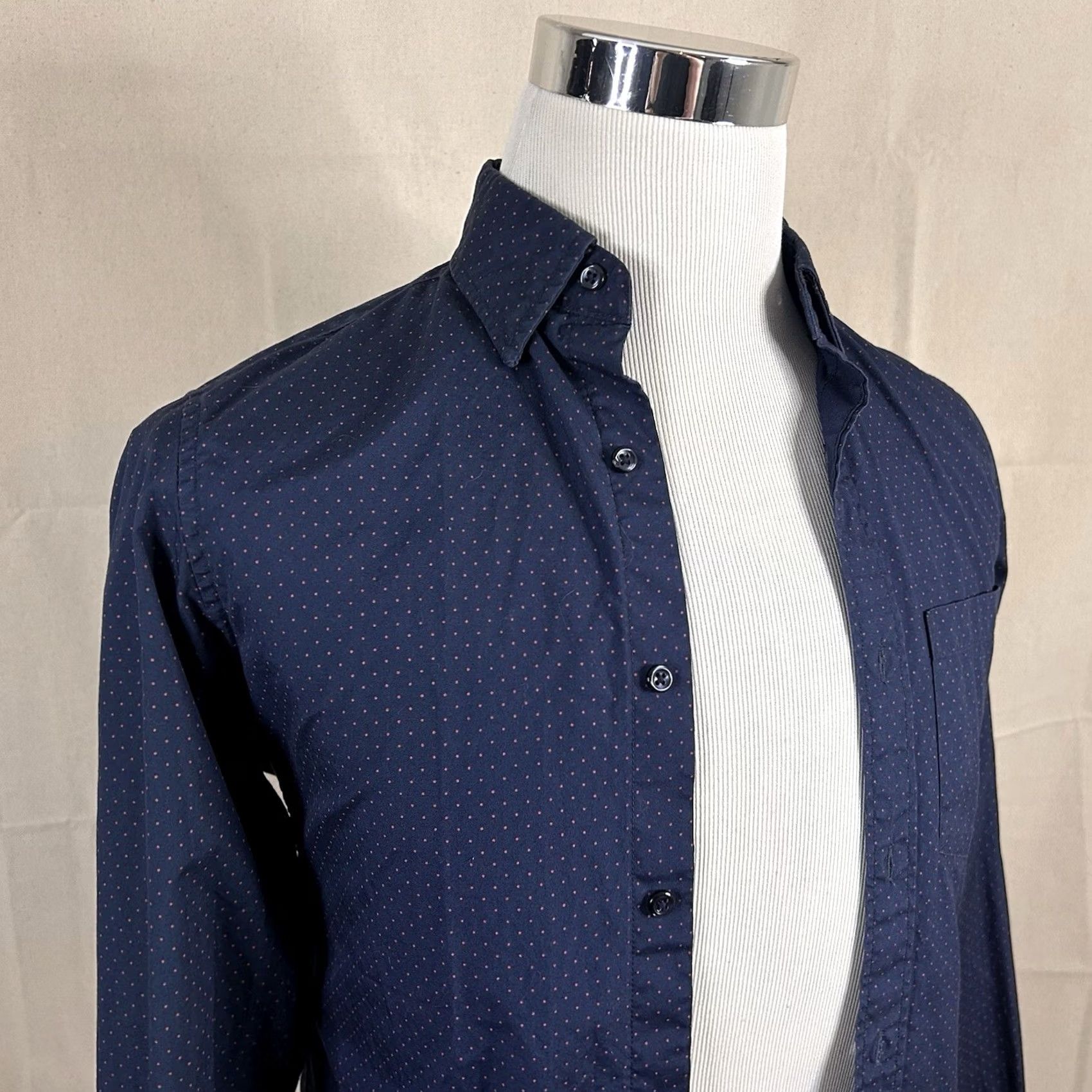 J.Crew J.CREW XS Slim Fit Button Down Shirt Blue Red Polka Dot 100% Cotton Casual Shirt Mens XS Blue Polka Dot Size US XS / EU 42 / 0 - 2 Thumbnail