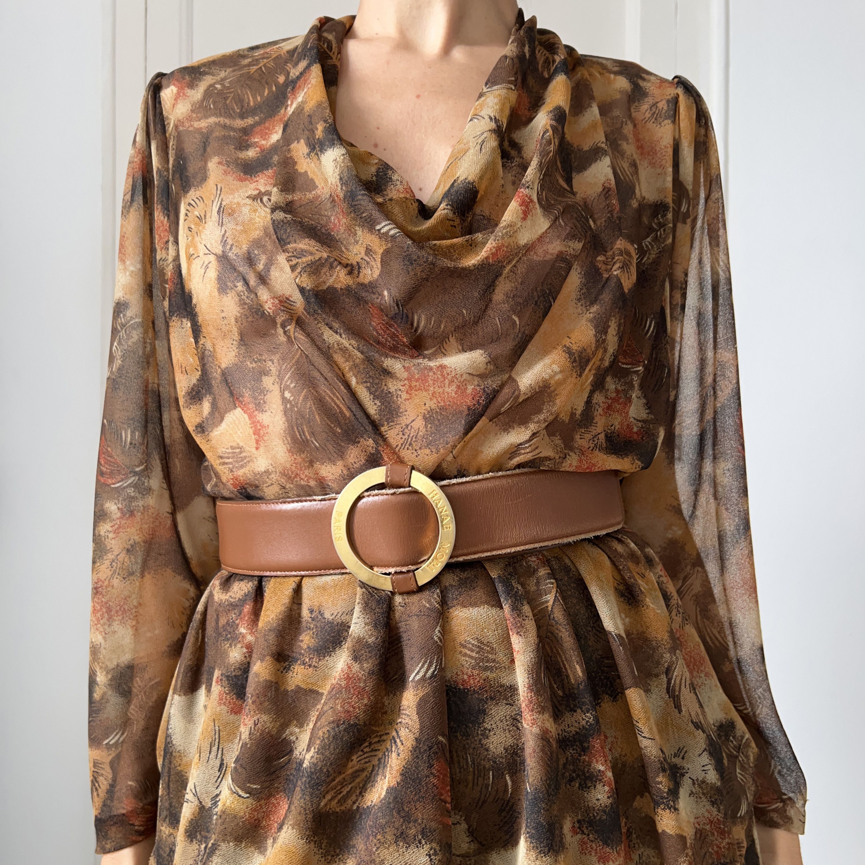 Vintage Vintage 80s Sheer Cowl Neck Dress Size L / US 10 / IT 46 - 7 Thumbnail