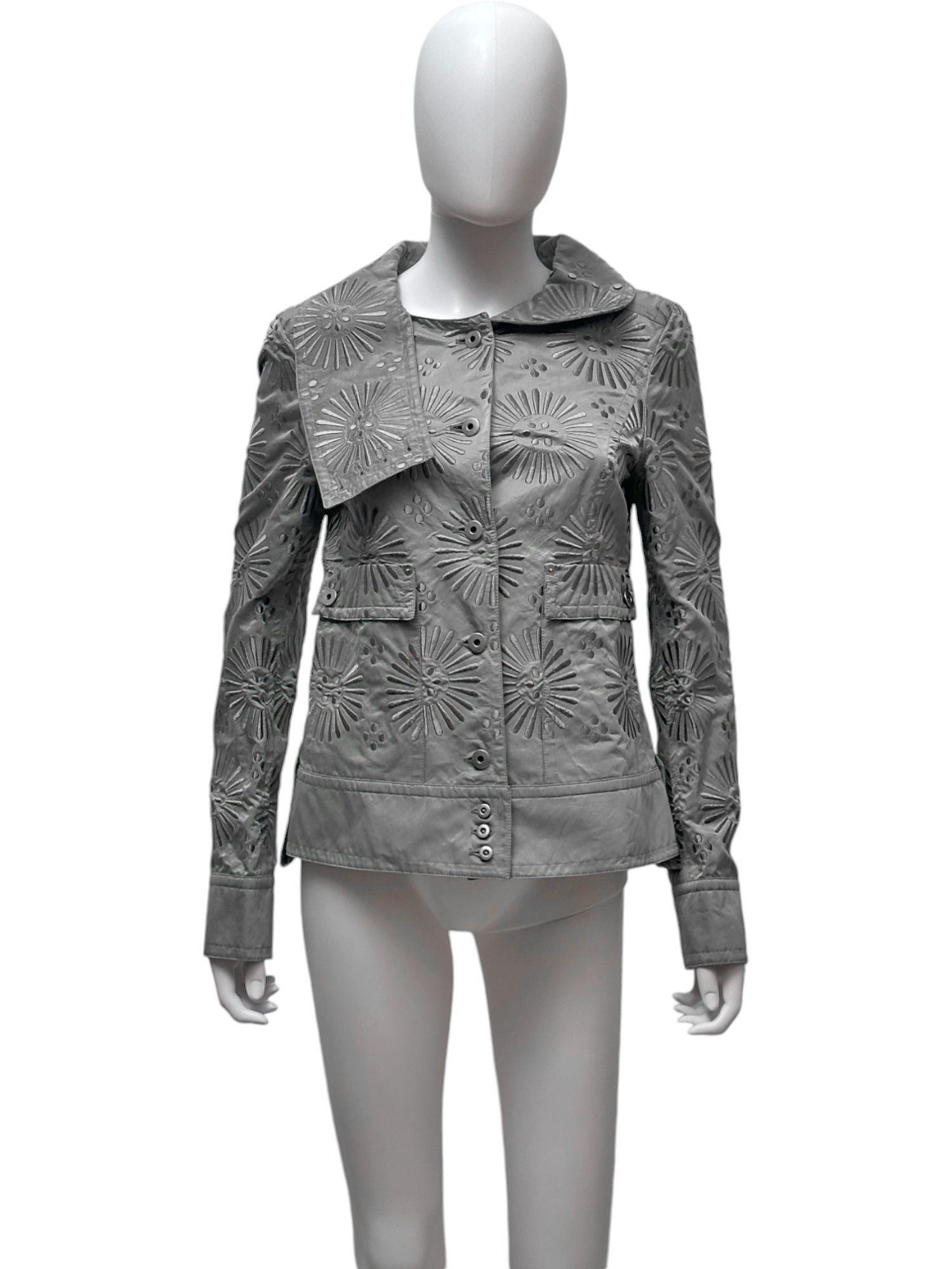Gianfranco Ferre SS2004 Sun Pattern Silver Jacket Size M / US 6-8 / IT 42-44 - 1 Thumbnail