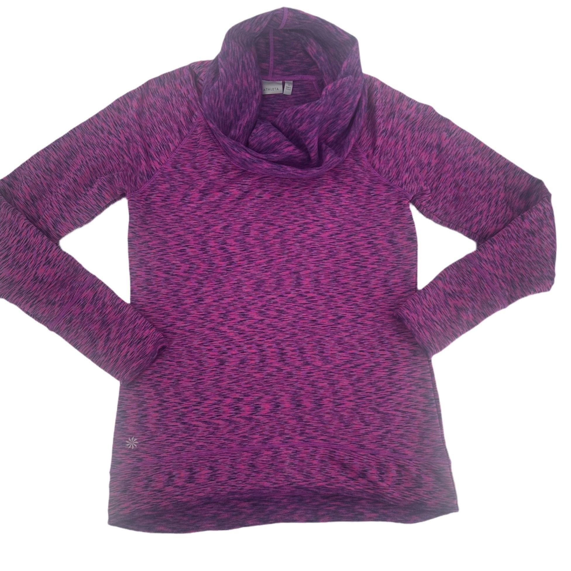 Athleta Athleta Purple Marled Tranquility Cowl Neck Fleece - Size S Size S / US 4 / IT 40 - 4 Thumbnail