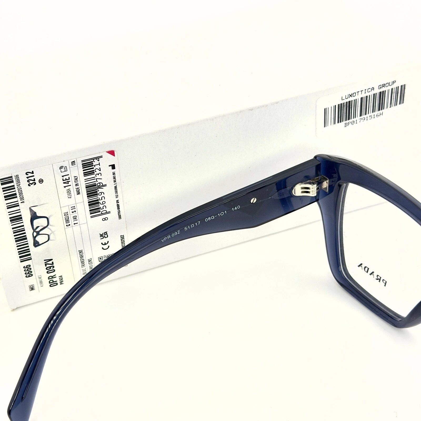 Prada PRADA SYMBOLE PR09ZV Crystal Blue Triangle Eyeglass 09ZV 09Z Size ONE SIZE - 8 Thumbnail