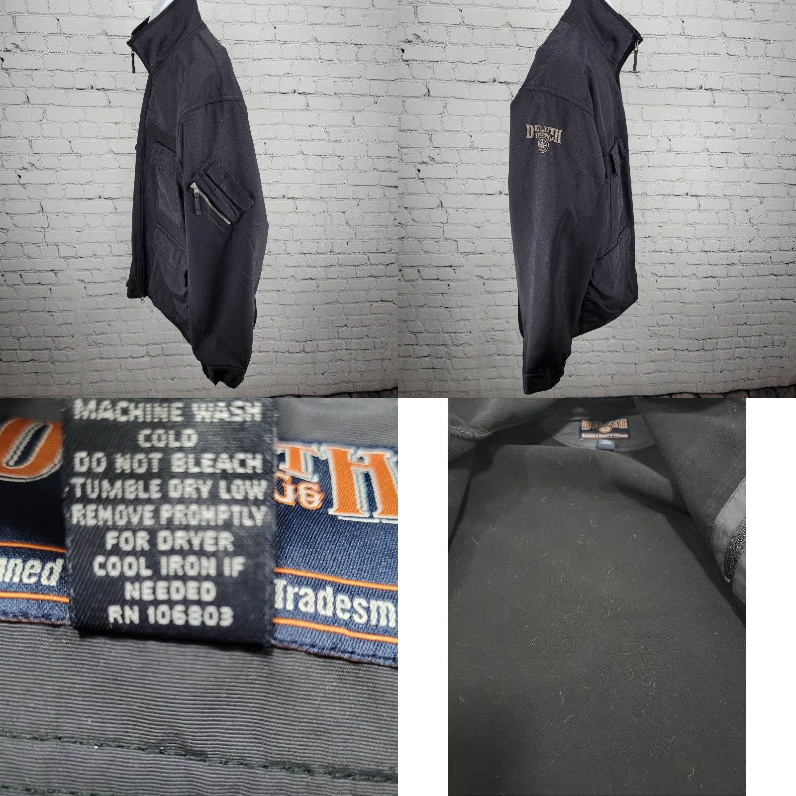 Vintage Duluth Trading Jacket XL Black Tradesmen Cargo Utility Fleece Lined Workwear Zip Mens Size US XL / EU 56 / 4 - 9 Thumbnail