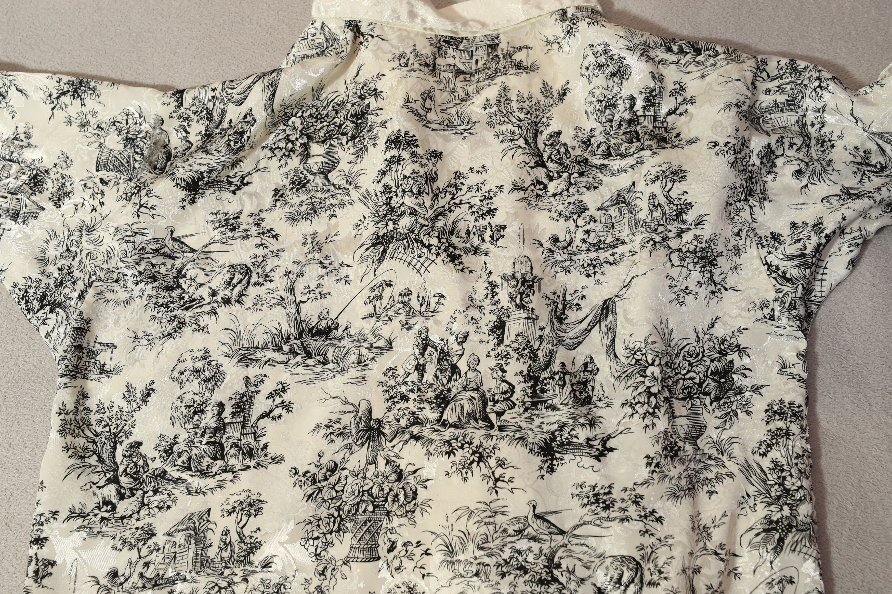 Vintage Vintage Silk Toile Print Button Up Shirt (S/P) Size S / US 4 / IT 40 - 13 Thumbnail