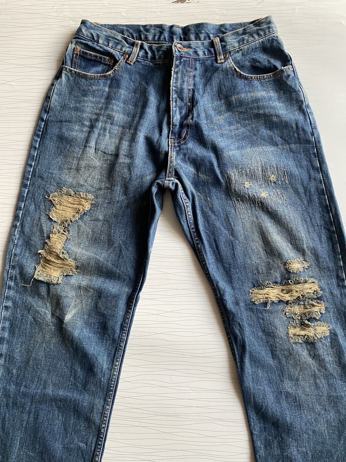 Japanese Brand Japanese Nylus Ripped Denim Jeans Size US 34 / EU 50 - 4 Thumbnail