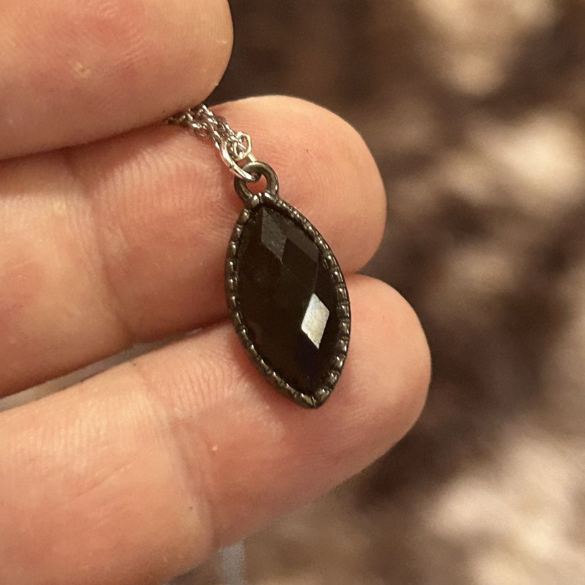 Handmade Handcrafted vintage faceted dome jet black glass necklace Size ONE SIZE - 5 Thumbnail