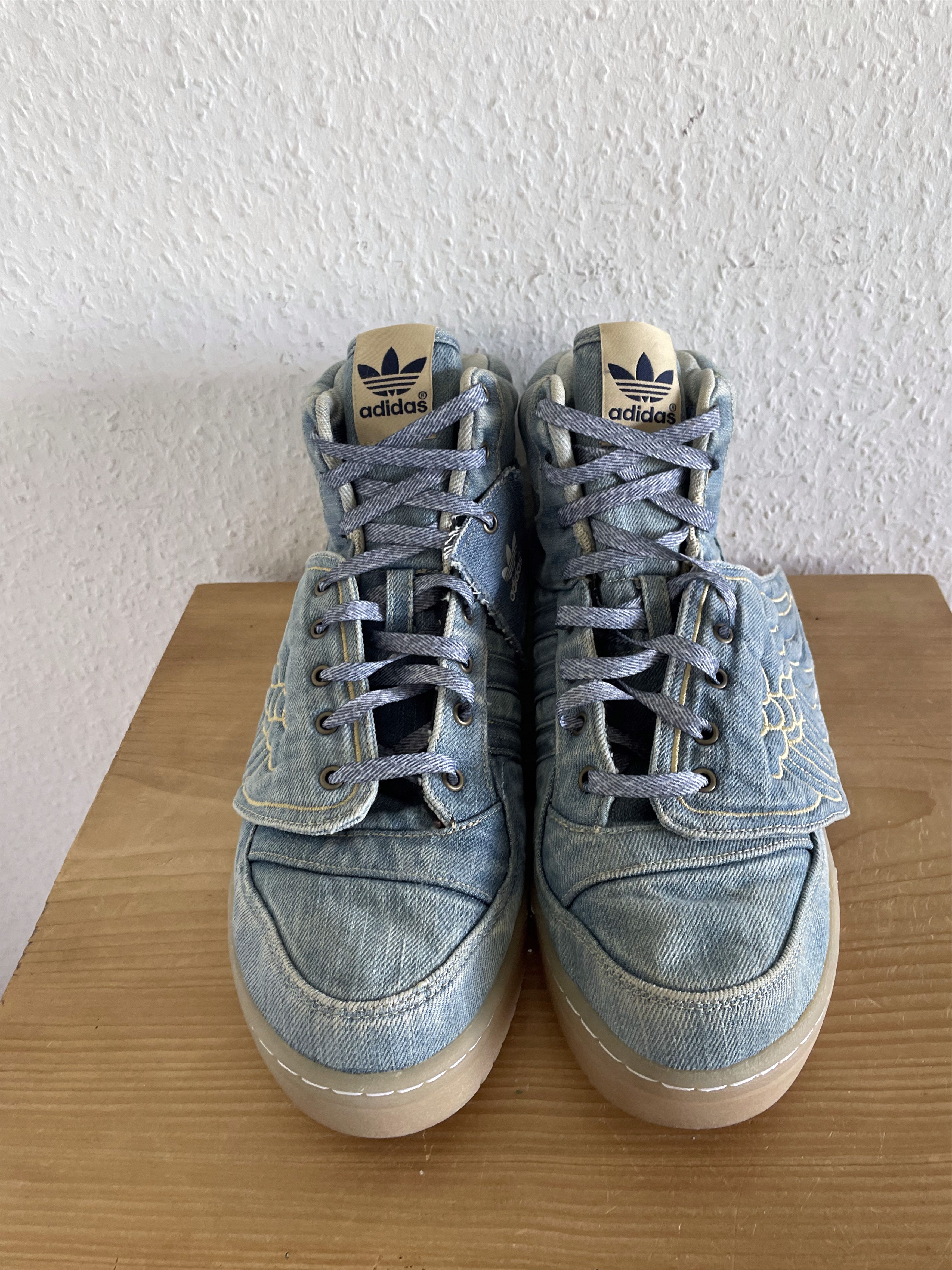 Adidas × Jeremy Scott JS Denim Wings Sneakers Size US 12.5 / EU 45-46 - 2 Thumbnail