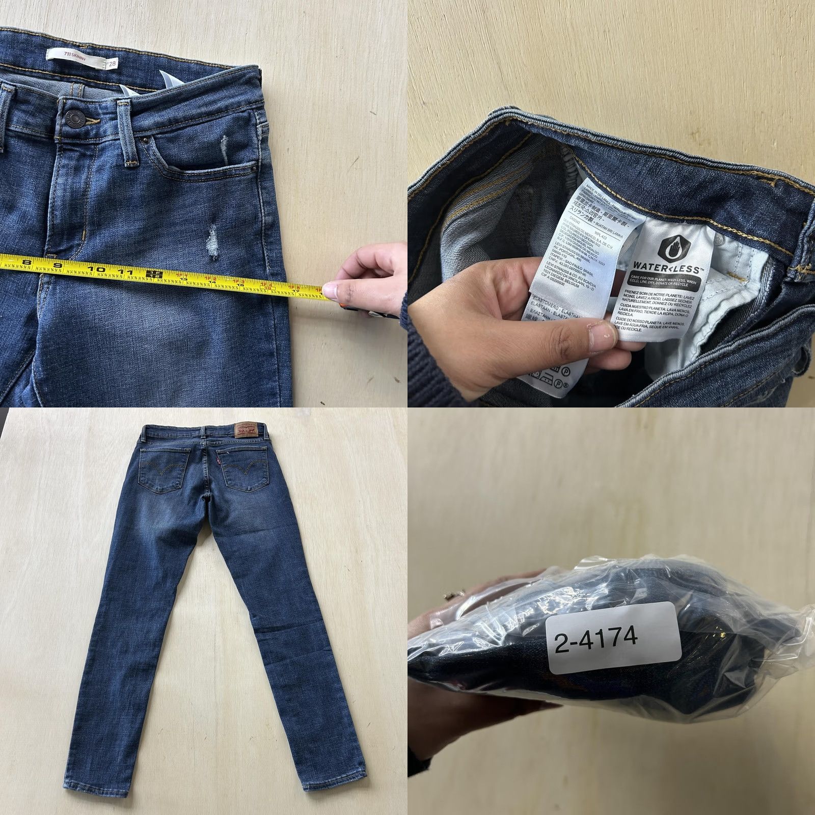 Levi's Levi's 711 Skinny Jeans Womens 28 Medium Wash Blue Mid Rise Stretch Denim Faded Distressed Pockets Zipper Button 5-Pocket Mens? Womens Size 28" / US 6 / IT 42 - 8 Thumbnail