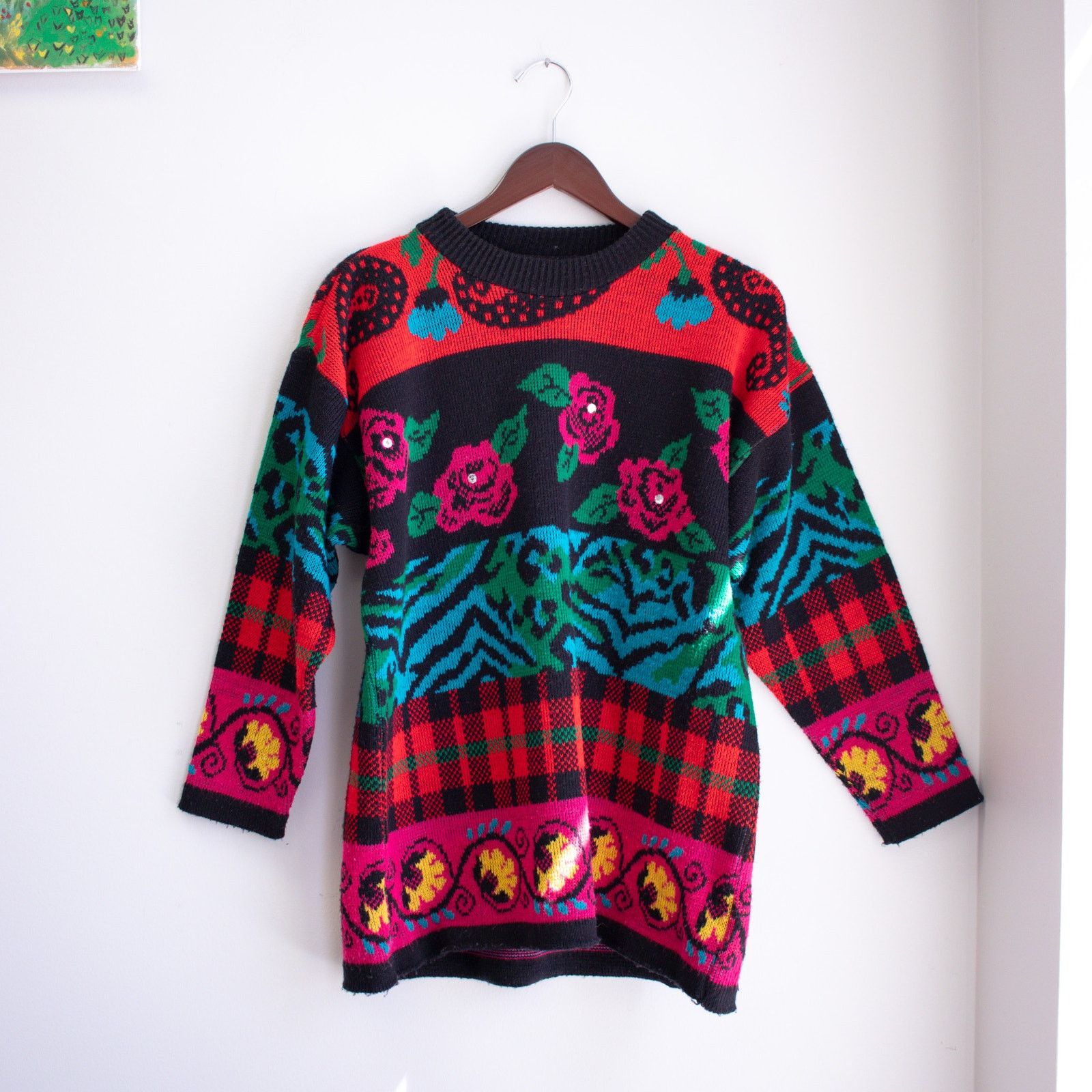 Vintage Vintage Traffic Jam Multi-Pattern OverSized Sweater Size 28 Size M / US 6-8 / IT 42-44 - 1 Thumbnail
