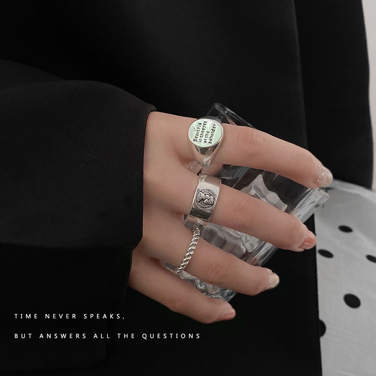 Jewelry Modern Jewelry Rings Open Size Chrome Ring (Size 7-13) Size ONE SIZE - 2 Thumbnail