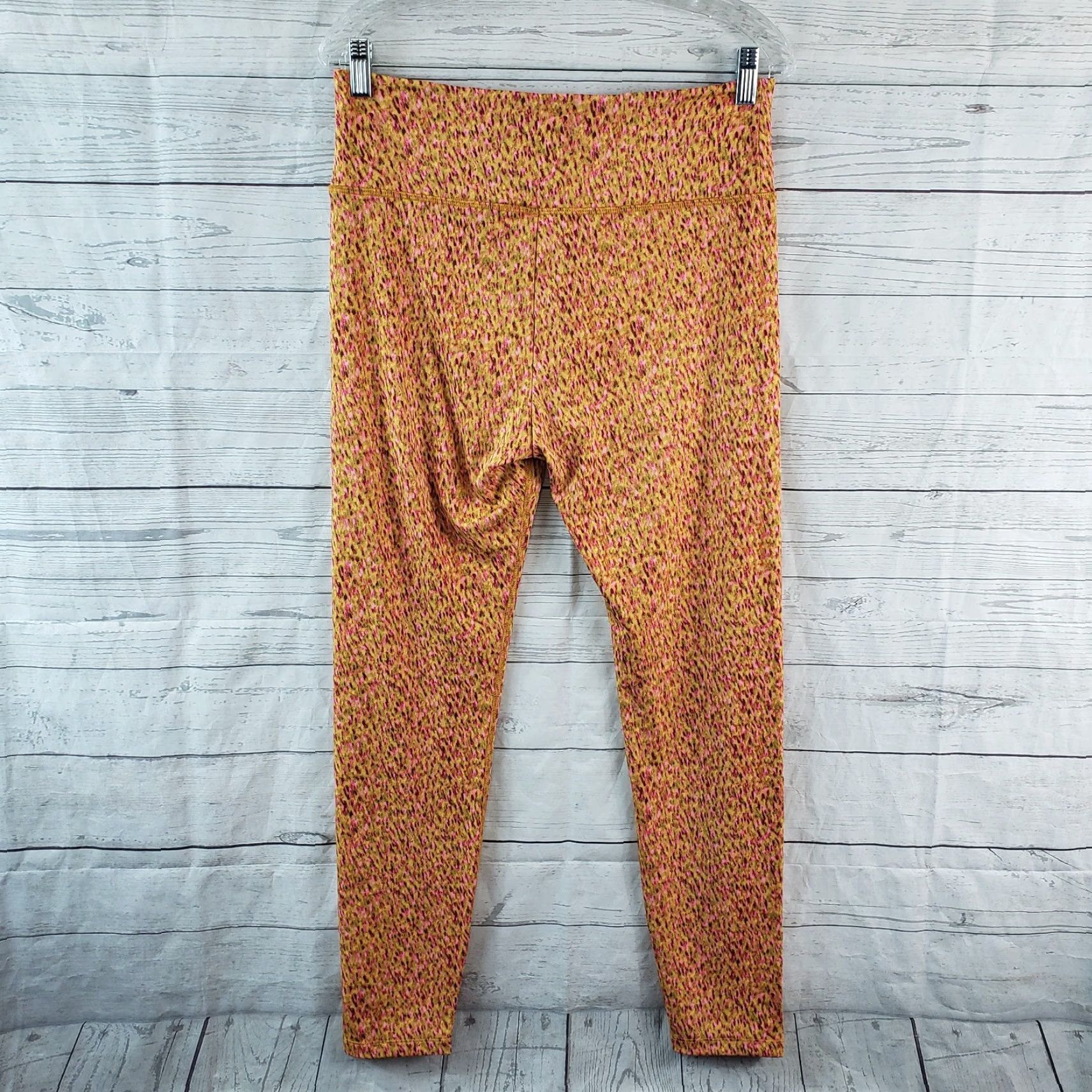 Lou & Grey Lou & Grey Womens Leggings Sz Large Pink Orange High Rise Color Multicolor Inseam 26.5 in Activewear Size 36" / US 14 / IT 50 - 3 Thumbnail