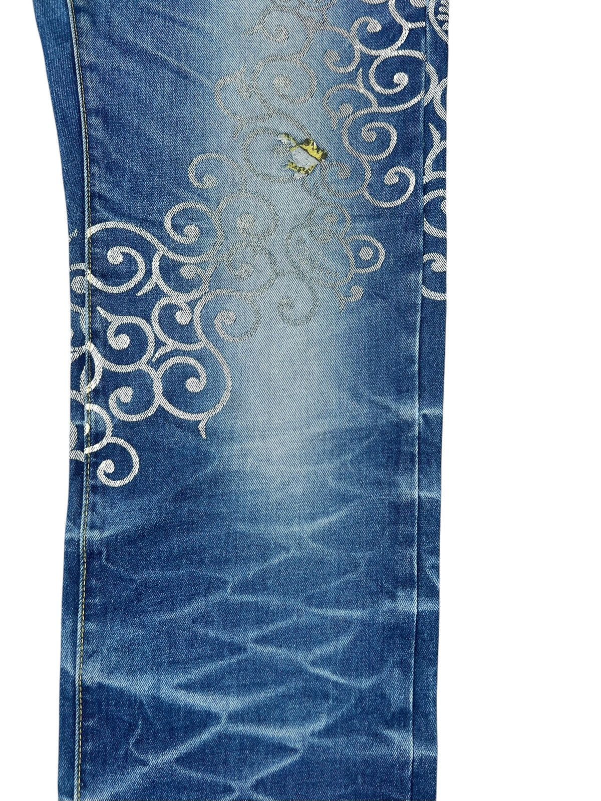 Vintage Dirty Mud SANMARUICHI Distress Frog Embroidery Denim Jeans Size US 30 / EU 46 - 12 Thumbnail