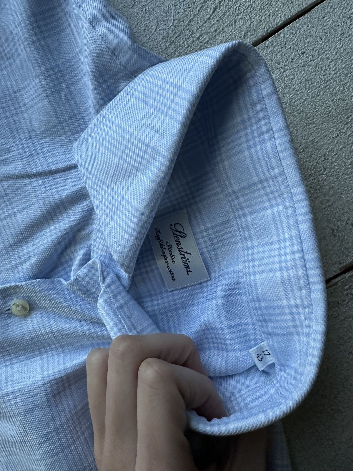 Strenstroms 🚨Stenstroms Men 17/43 Casual Shirt blue white luxury striped Size US M / EU 48-50 / 2 - 10 Thumbnail
