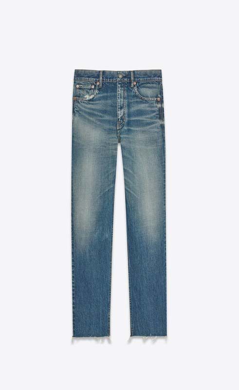 Saint Laurent Paris o1s1wg110625 734311 Straight Jeans in Denim in Blue Size 27" / US 4 / IT 40 - 1 Thumbnail