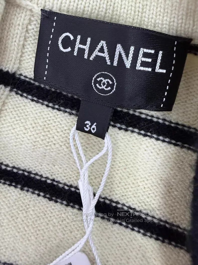 Chanel Chanel Goose yellow striped button cardigan coat Size XS / US 0-2 / IT 36-38 - 4 Thumbnail