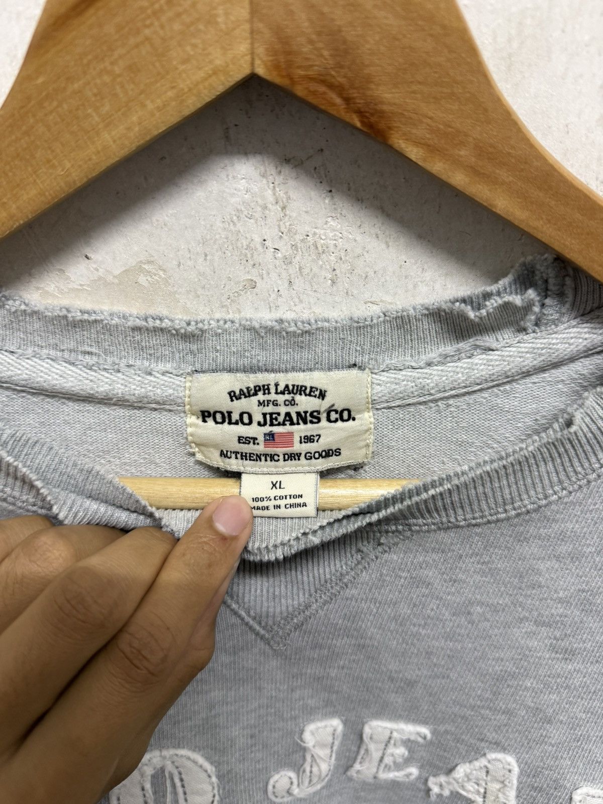 Distressed Vintage Ralph Lauren Polo Jeans Sweatshirt