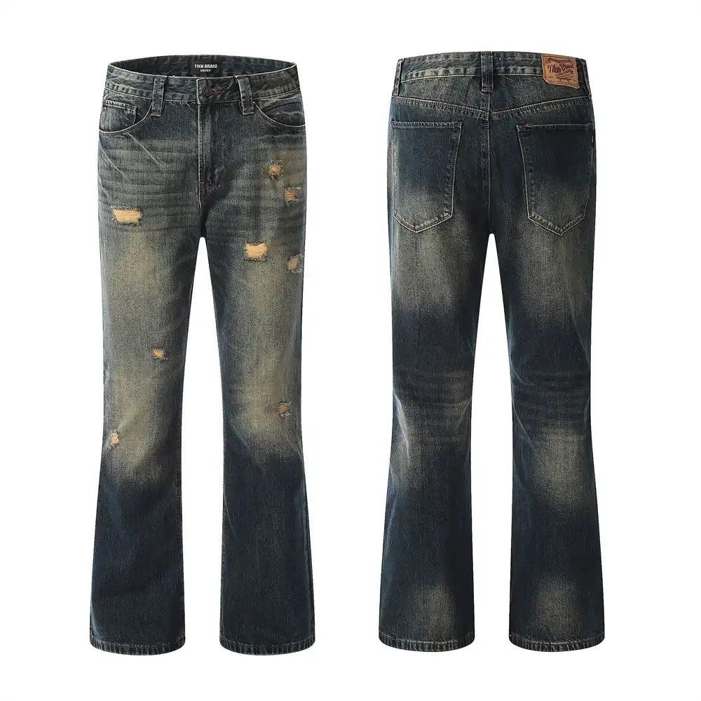 Japanese Brand × Vintage Flared ripped jeans Size US 30 / EU 46 - 7 Thumbnail