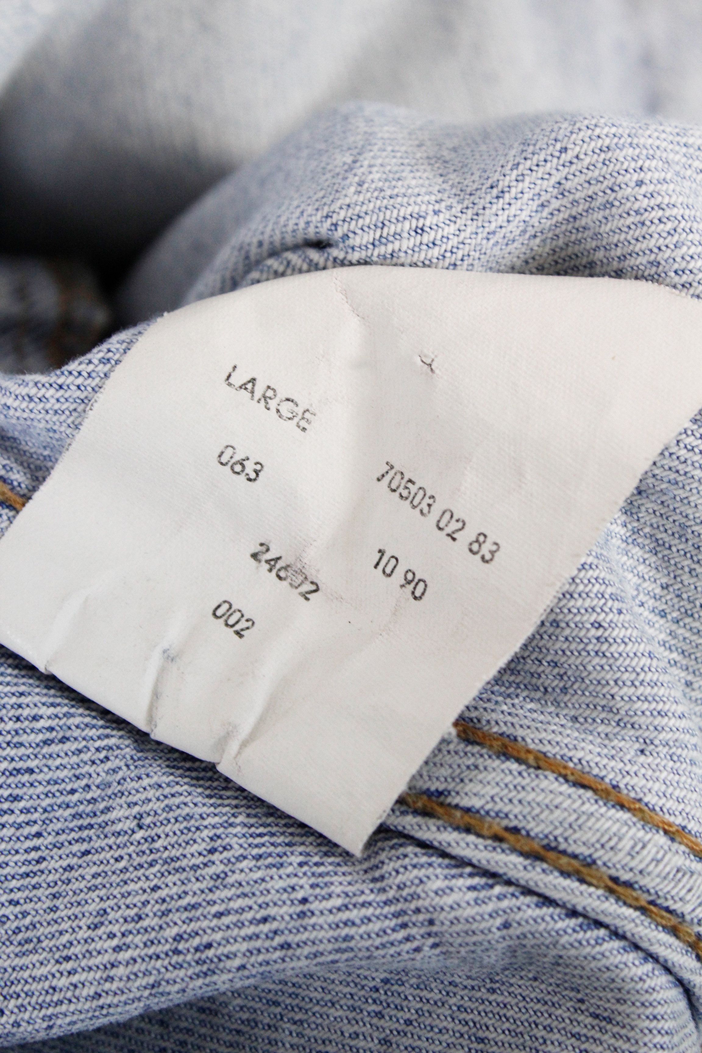 Levi's Vintage Levis Blue Denim Distressed Track Jeans Jacket 90s Size US L / EU 52-54 / 3 - 11 Thumbnail