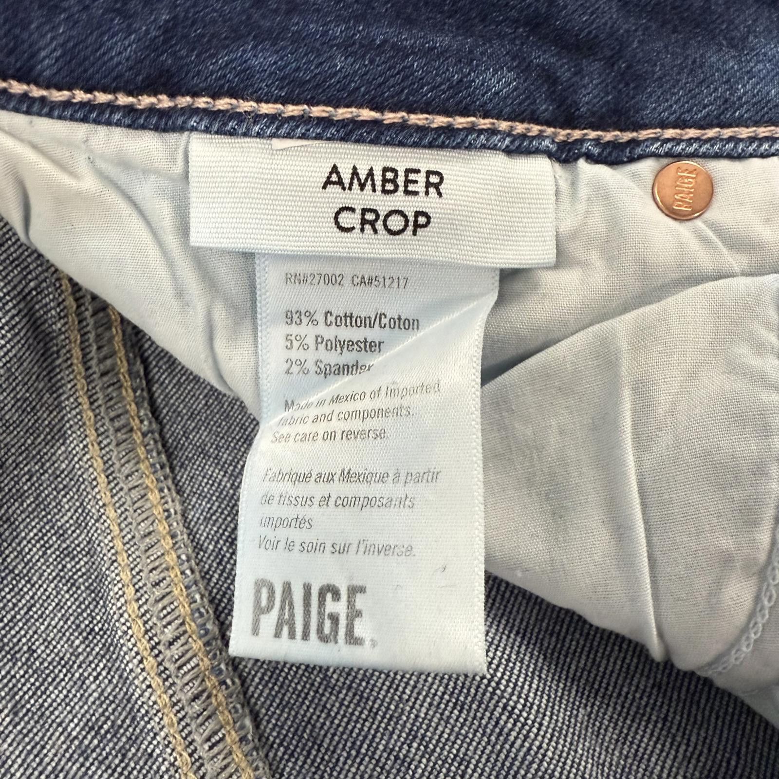 Paige NWOT Paige Amber Crop Jean Premium Denim w/ Raw Hem - 32 Size 32" / US 10 / IT 46 - 7 Thumbnail