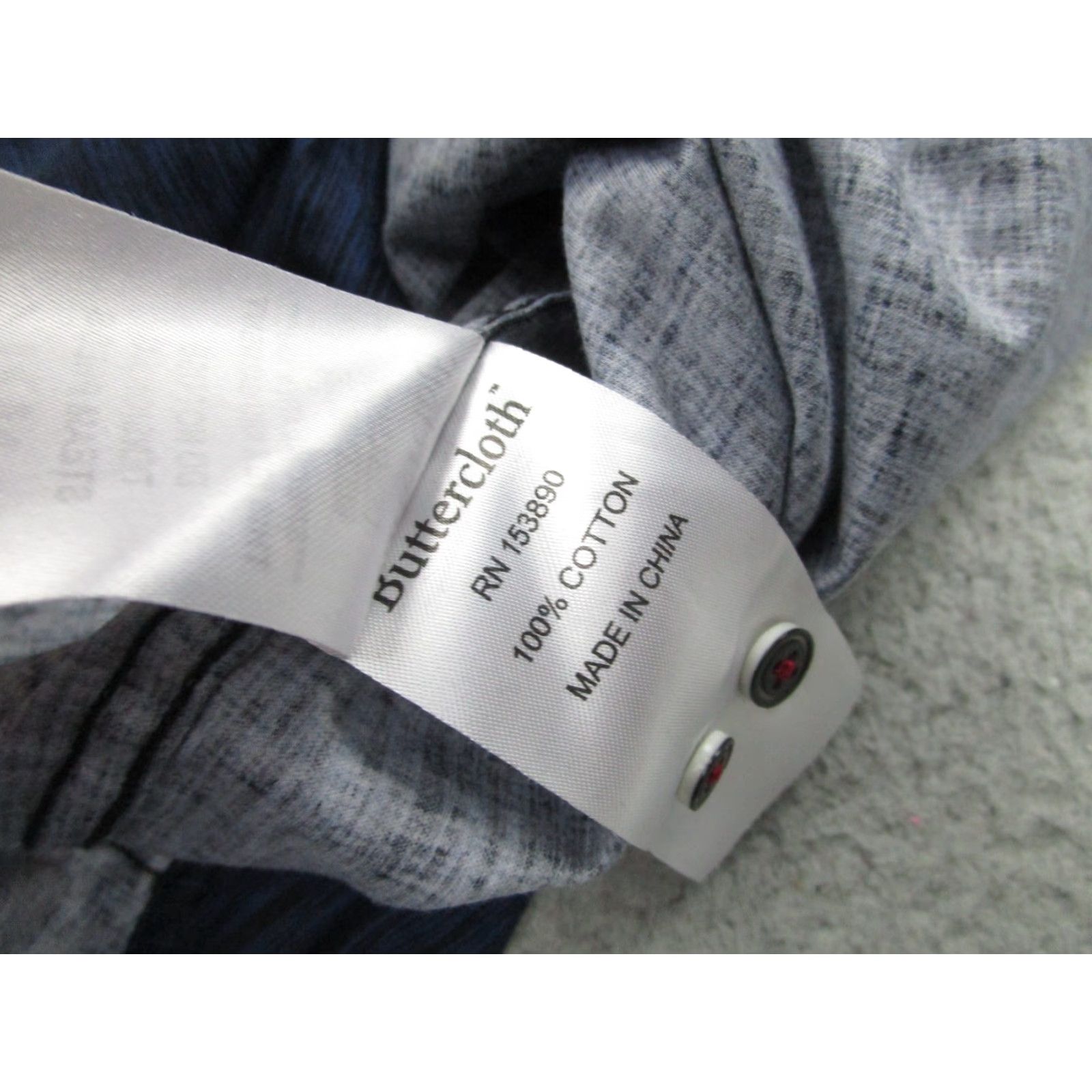 Vintage Buttercloth Shirt Mens 3XL Blue Regular Fit Long Sleeve Button Up Casual Cotton Size US XXL / EU 58 / 5 - 6 Thumbnail