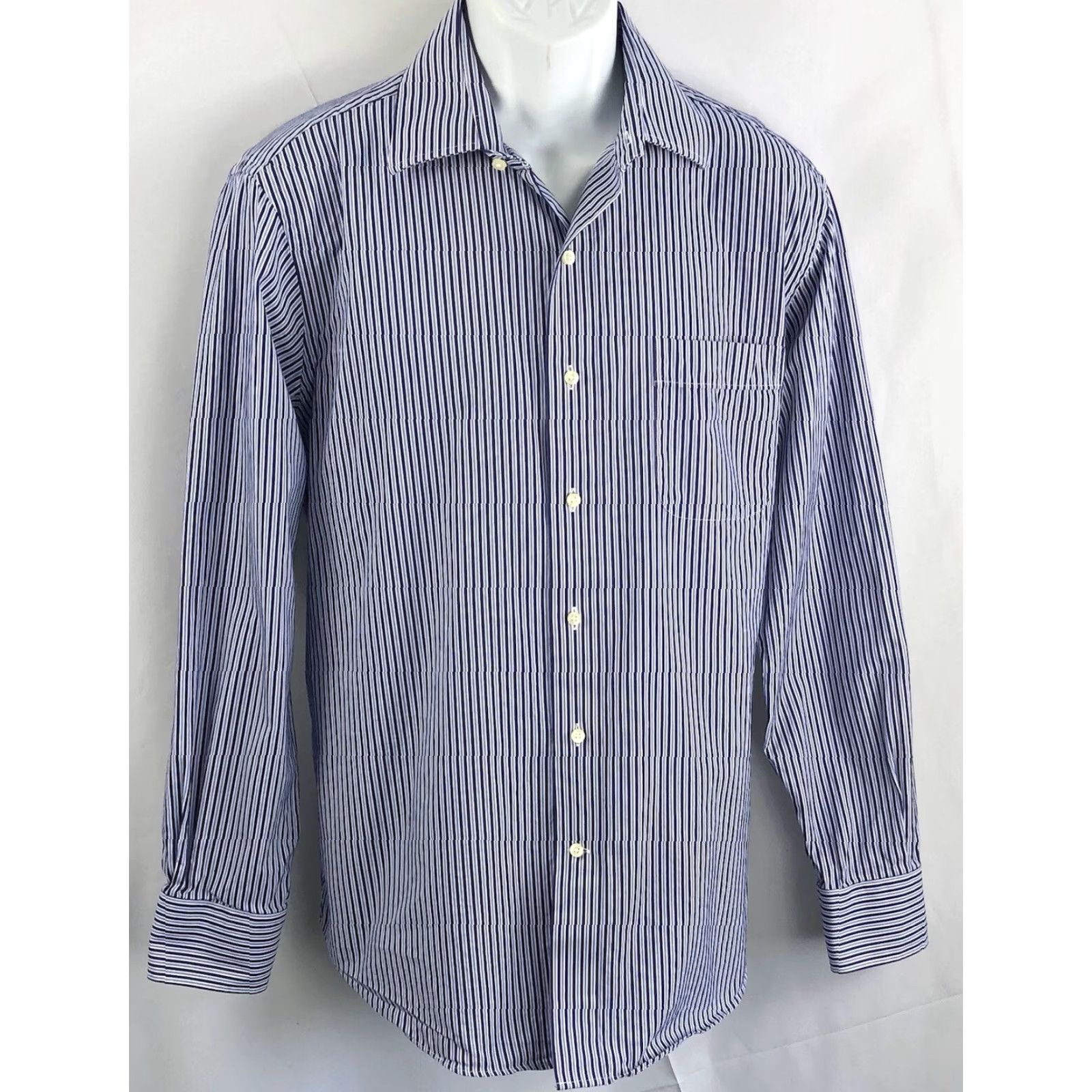 Tommy Bahama Tommy Bahama Oxford Shirt Blue Stripe L/XL Button-Down Long Sleeve Dress Shirt Mens XL 16.5 34-35 Size US XL / EU 56 / 4 - 2 Thumbnail