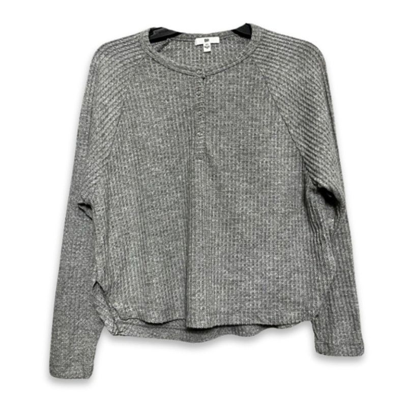 BP. BP Top Heathered Waffle Knit Henley Long Sleeve Gray XS NWOT Size XS / US 0-2 / IT 36-38 - 1 Thumbnail