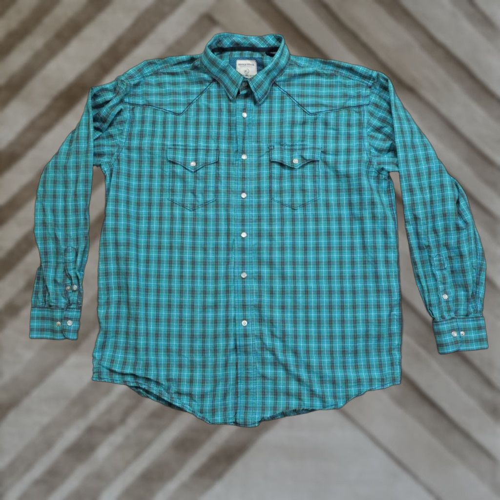 Vintage Panhandle Slim Shirt Mens XL Blue Plaid Pearl Snap Western Country Shirt Size US XL / EU 56 / 4 - 1 Thumbnail