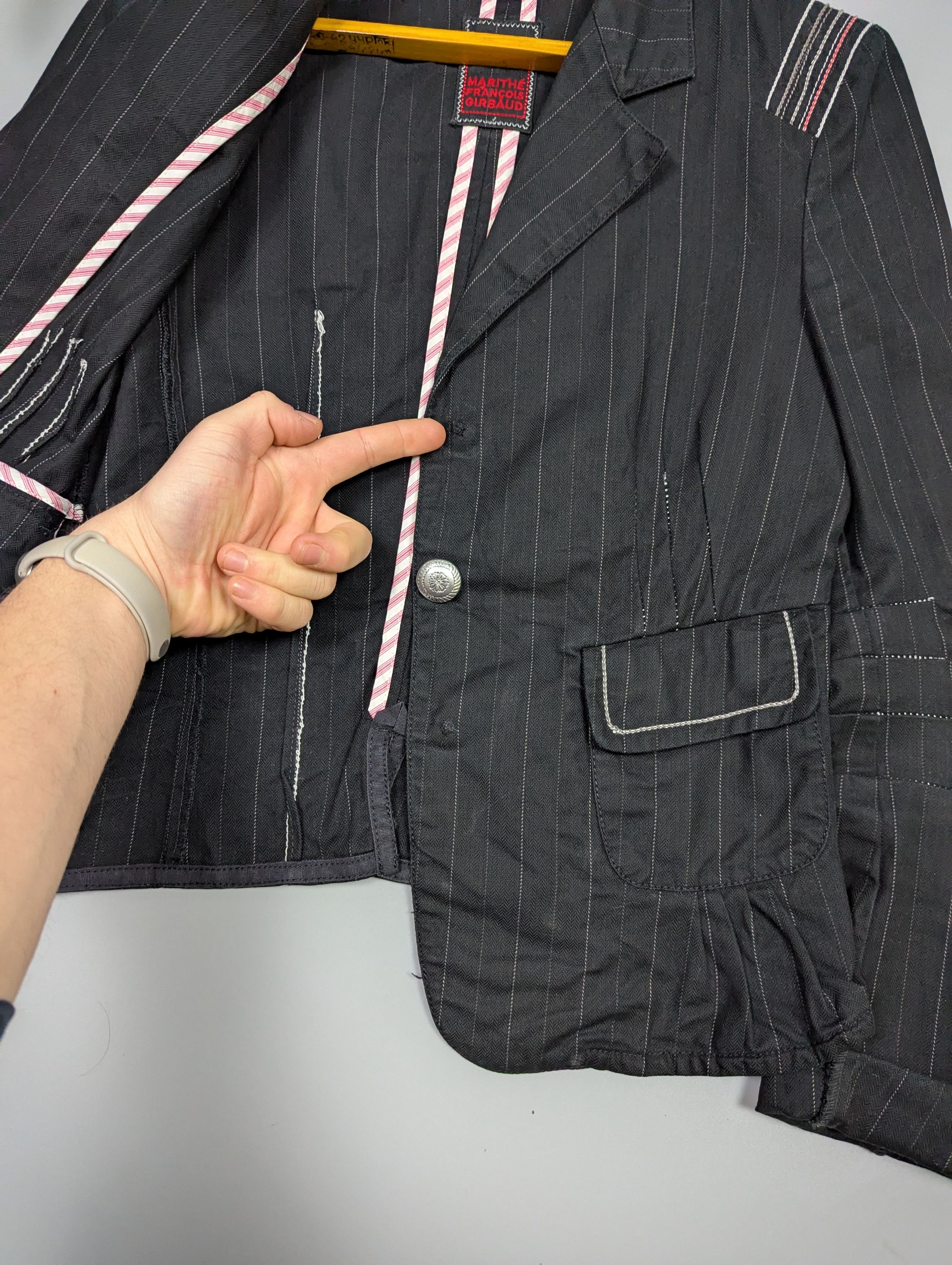 Marithe + Francois Girbaud Rare Marithé François Girbaud Architectural Tailoring Jacket Size XS / US 0-2 / IT 36-38 - 9 Thumbnail