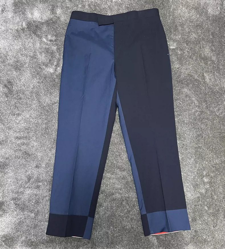 Thom Browne Thom Browne size3 Blue and white patchwork illusion suit pa Size 38R - 1 Thumbnail