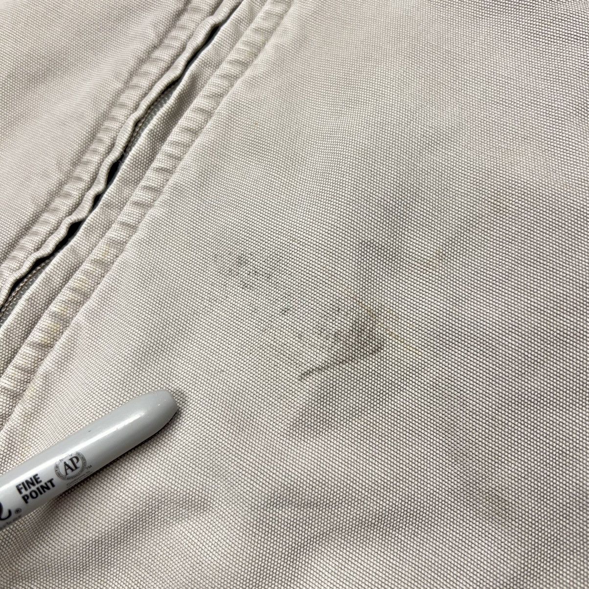 VTG LL Bean Jacket Beige Bomber Chore Canvas Full Zip