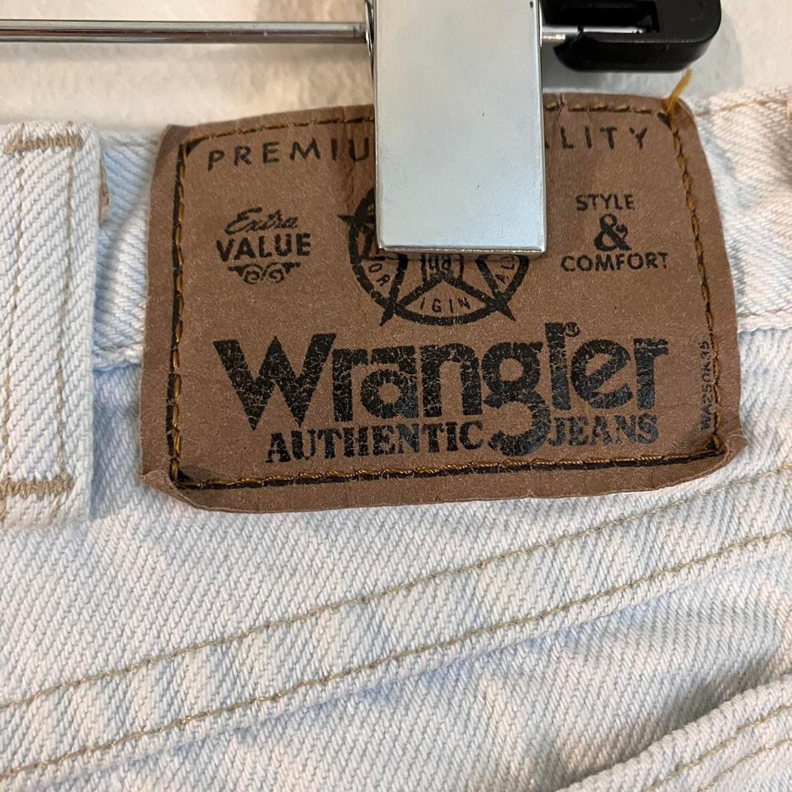 Vintage × Wrangler Vintage 90s Wrangler Light Wash Denim Jorts Size US 34 / EU 50 - 5 Thumbnail