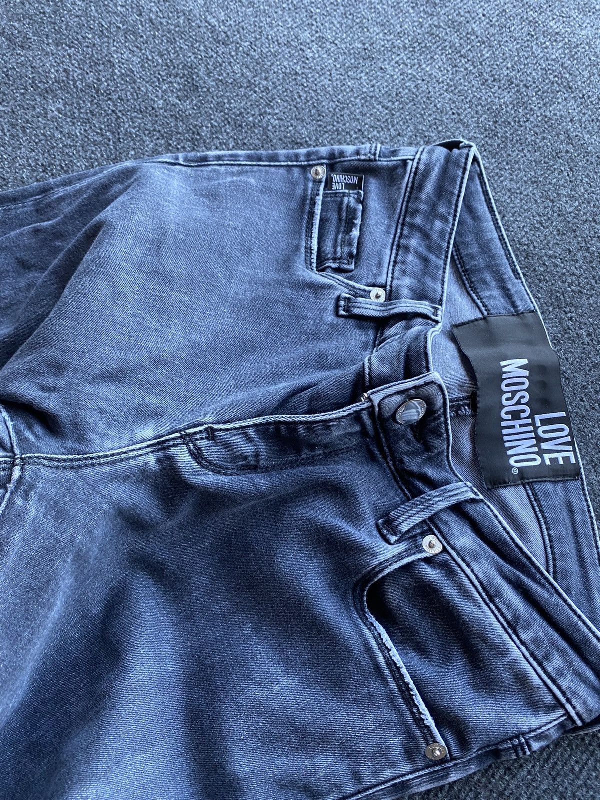 Love Moschino 🔥Love Moschino Gray Heart Logo Women Jeans 27 goth emo alt Size 27" / US 4 / IT 40 - 13 Thumbnail