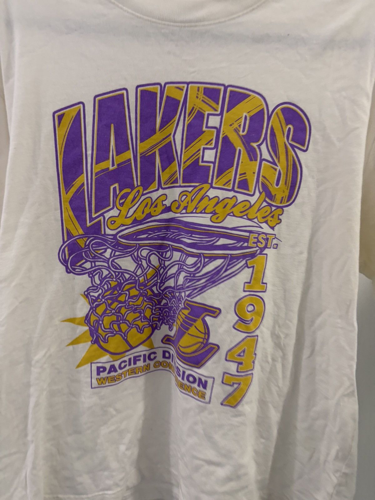 NBA Vintage Los Angeles Lakers nba basketball Graphic Shirt LG Size US L / EU 52-54 / 3 - 3 Thumbnail