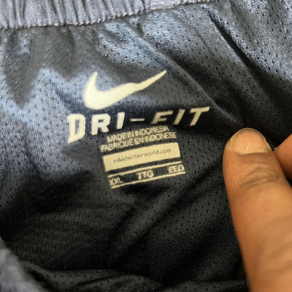 Nike Vintage Y2K Nike Mens 2XL Navy Windbreaker Track Pants Baggy Size US 31 - 3 Thumbnail