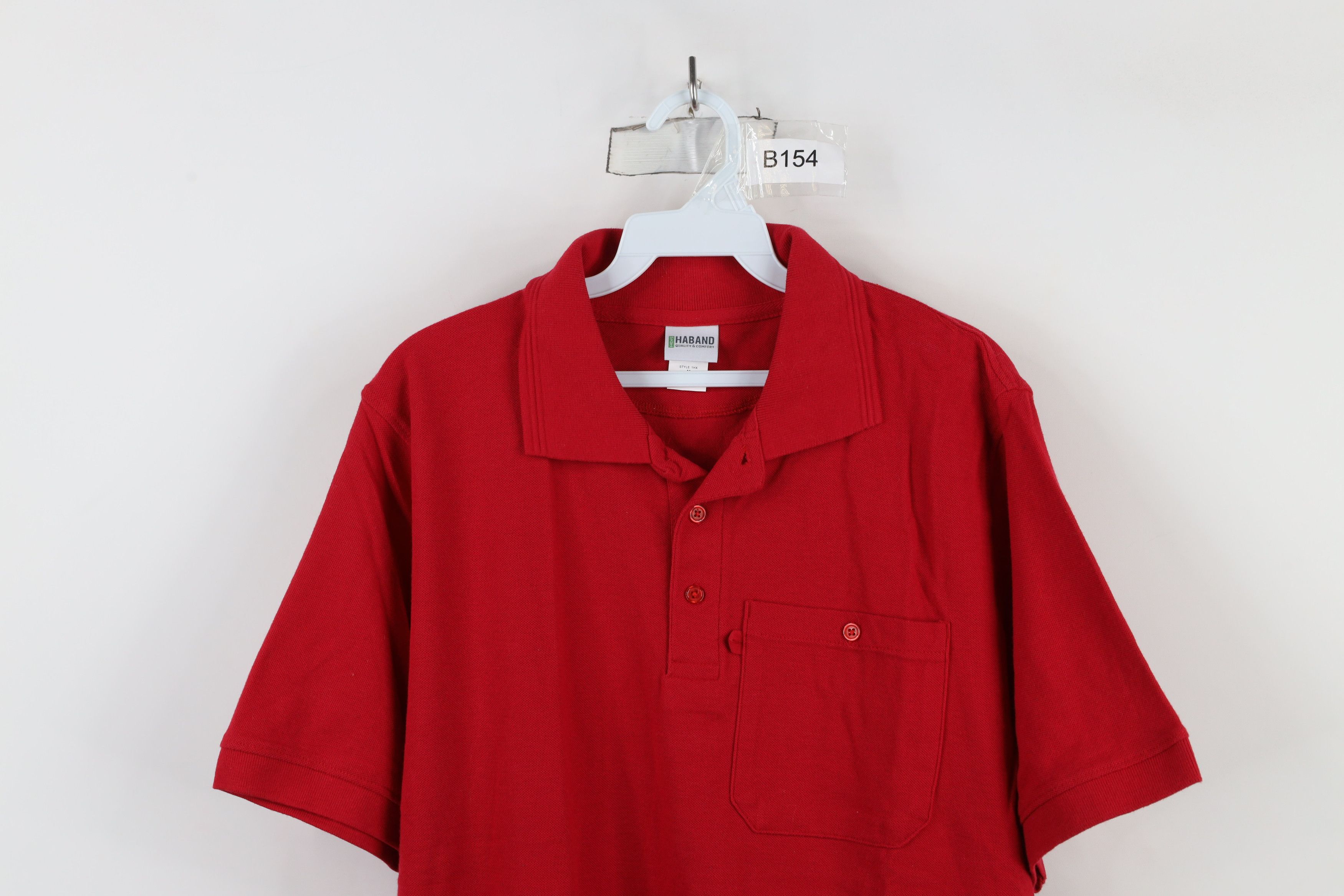 Vintage Vintage 90s Streetwear Blank Cotton Knit Golf Polo Shirt Red Size US M / EU 48-50 / 2 - 2 Thumbnail