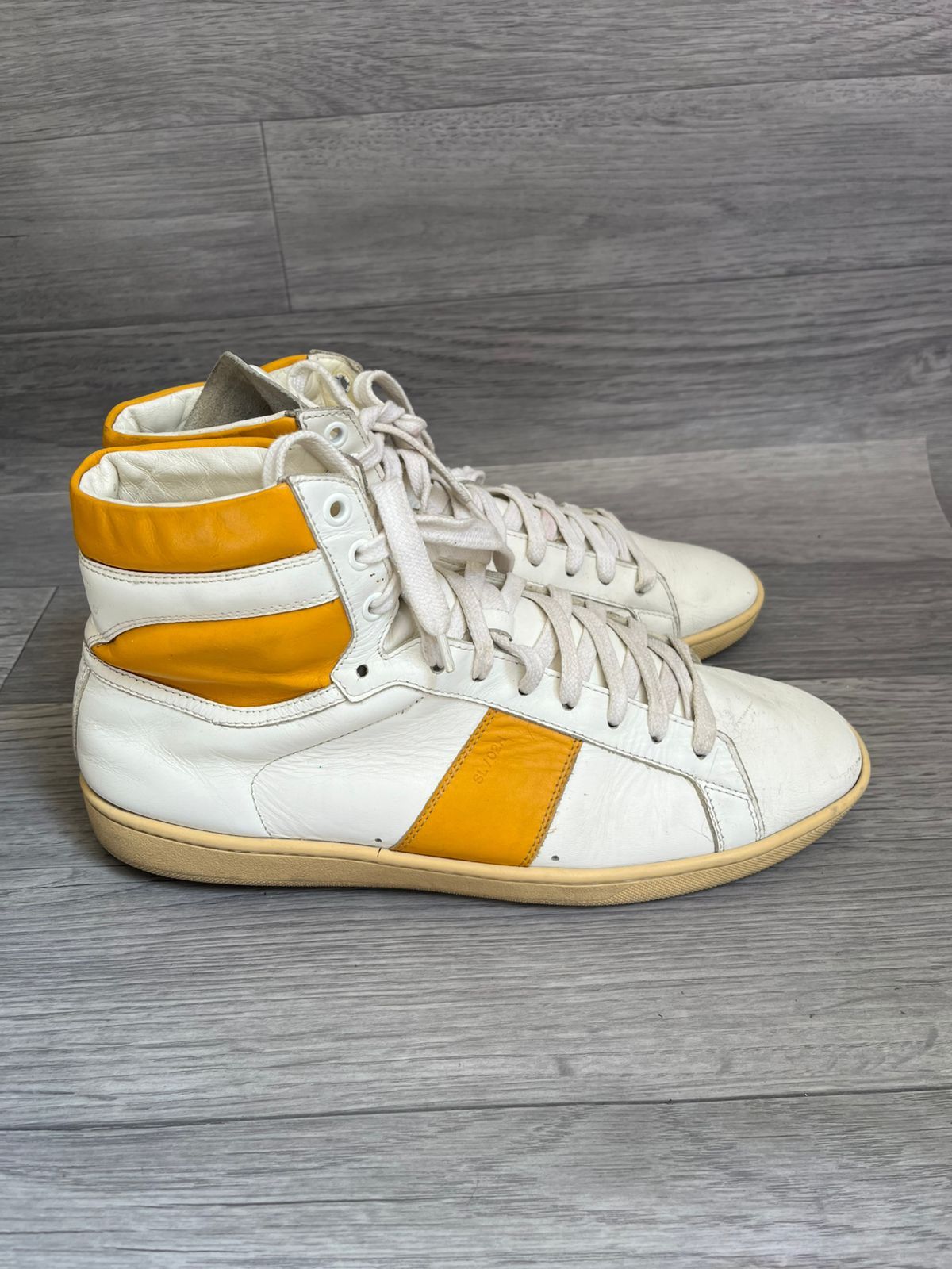 Saint Laurent Paris Saint Laurent SL/02H White Leather Hi-Top Sneakers Sz 43 Size US 10 / EU 43 - 4 Thumbnail